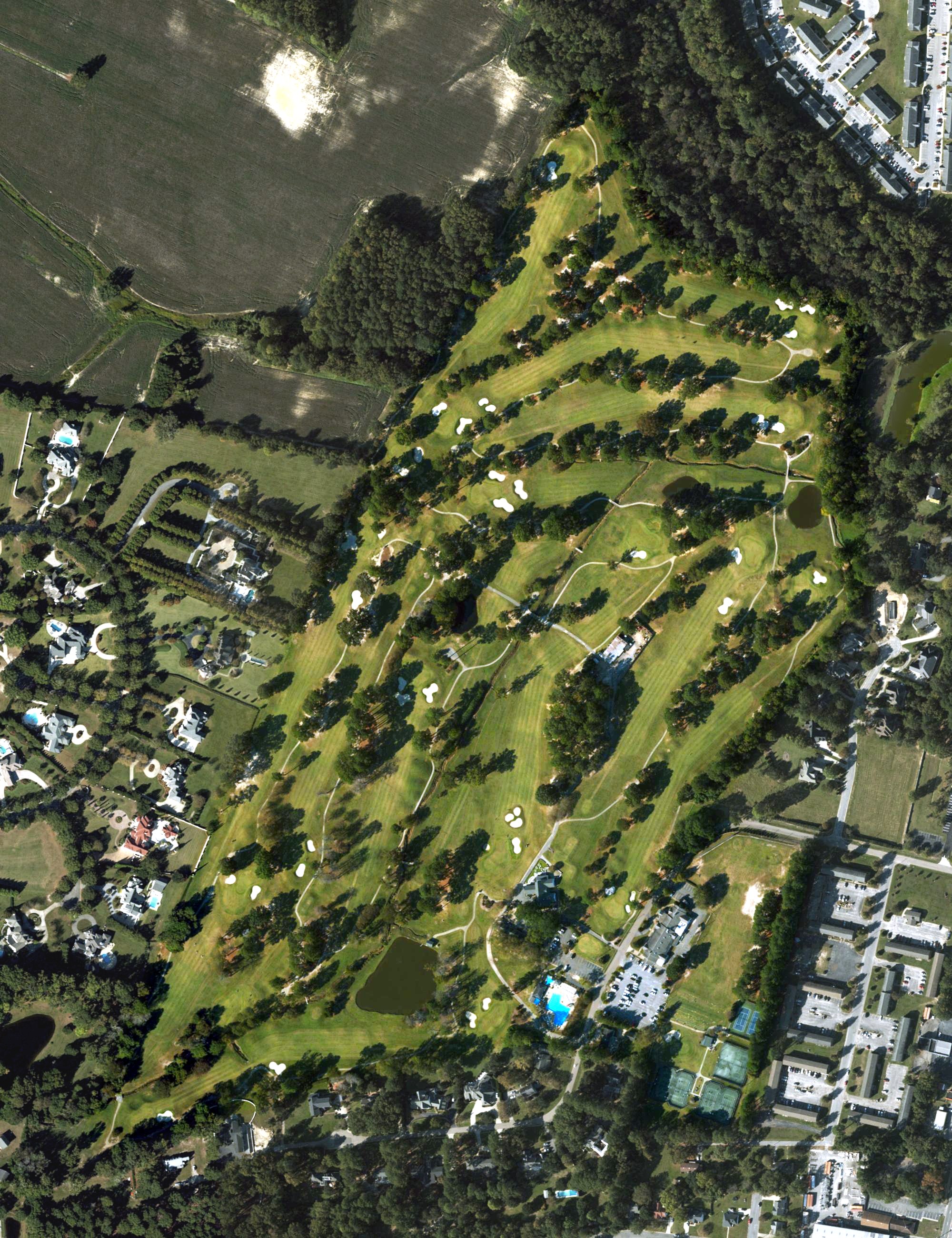 Aerial view of Greenville Country Club, NC