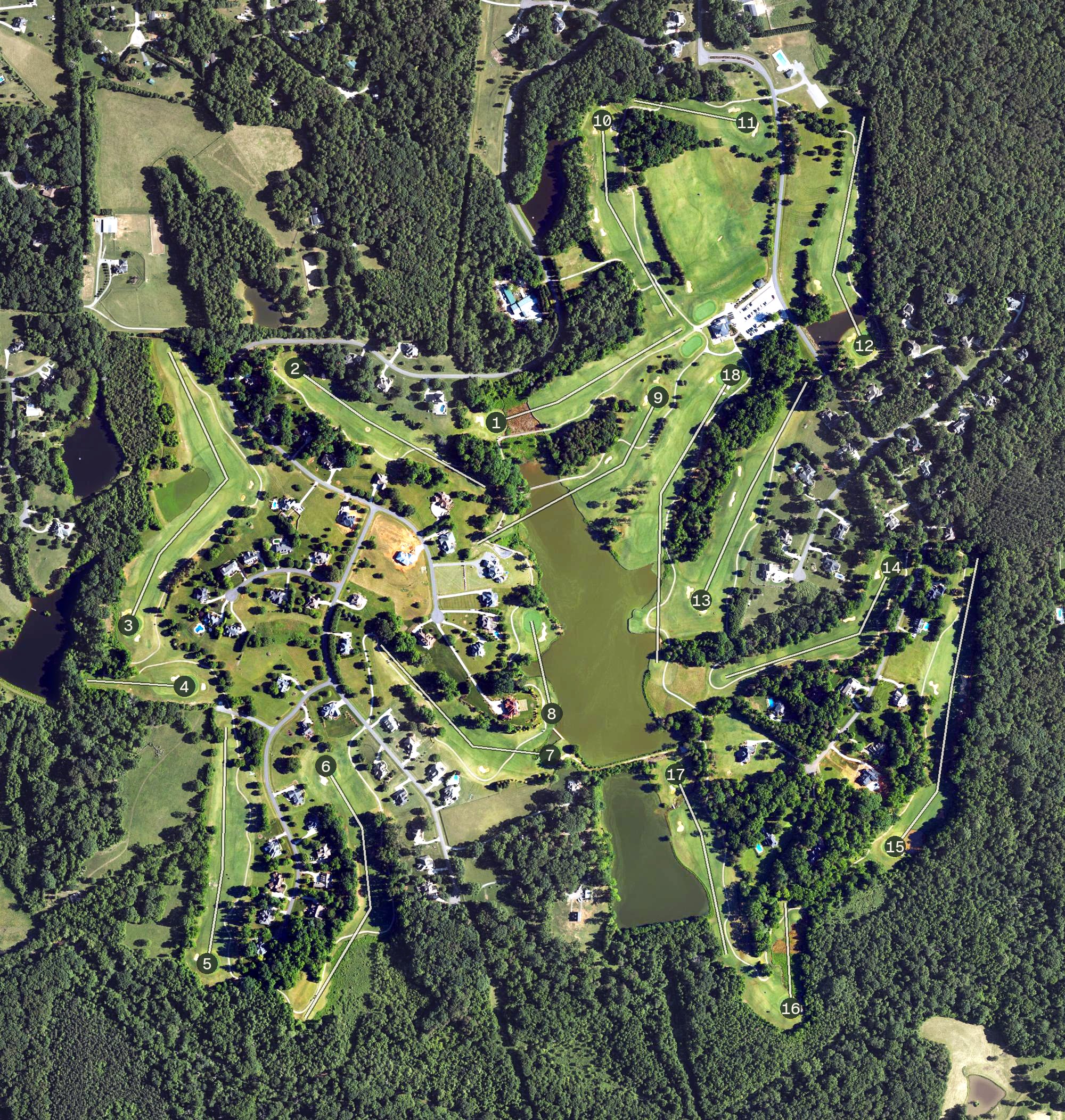 Aerial view of Greesnboro National Golf Course, NC