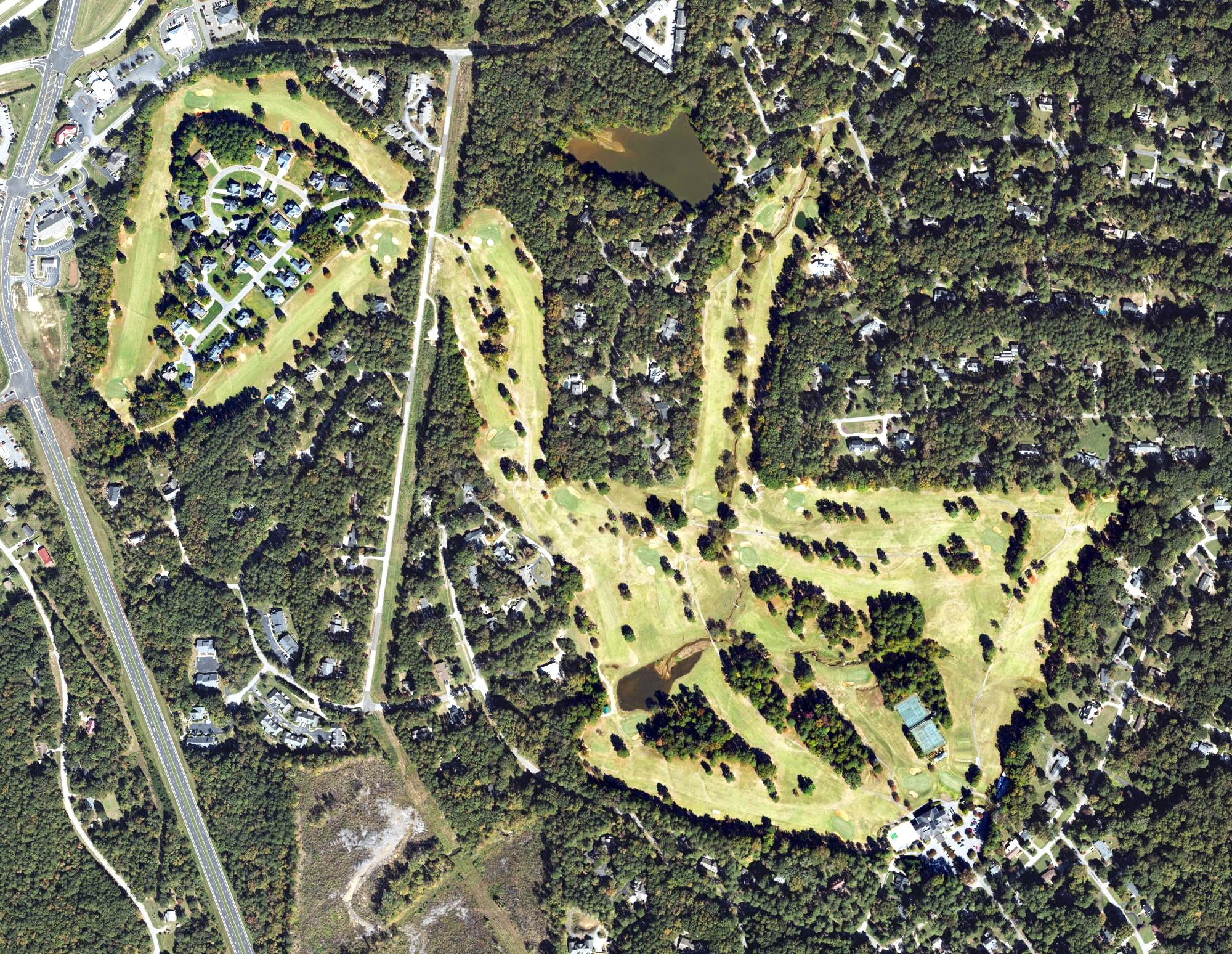 Aerial view of Henderson Country Club, NC