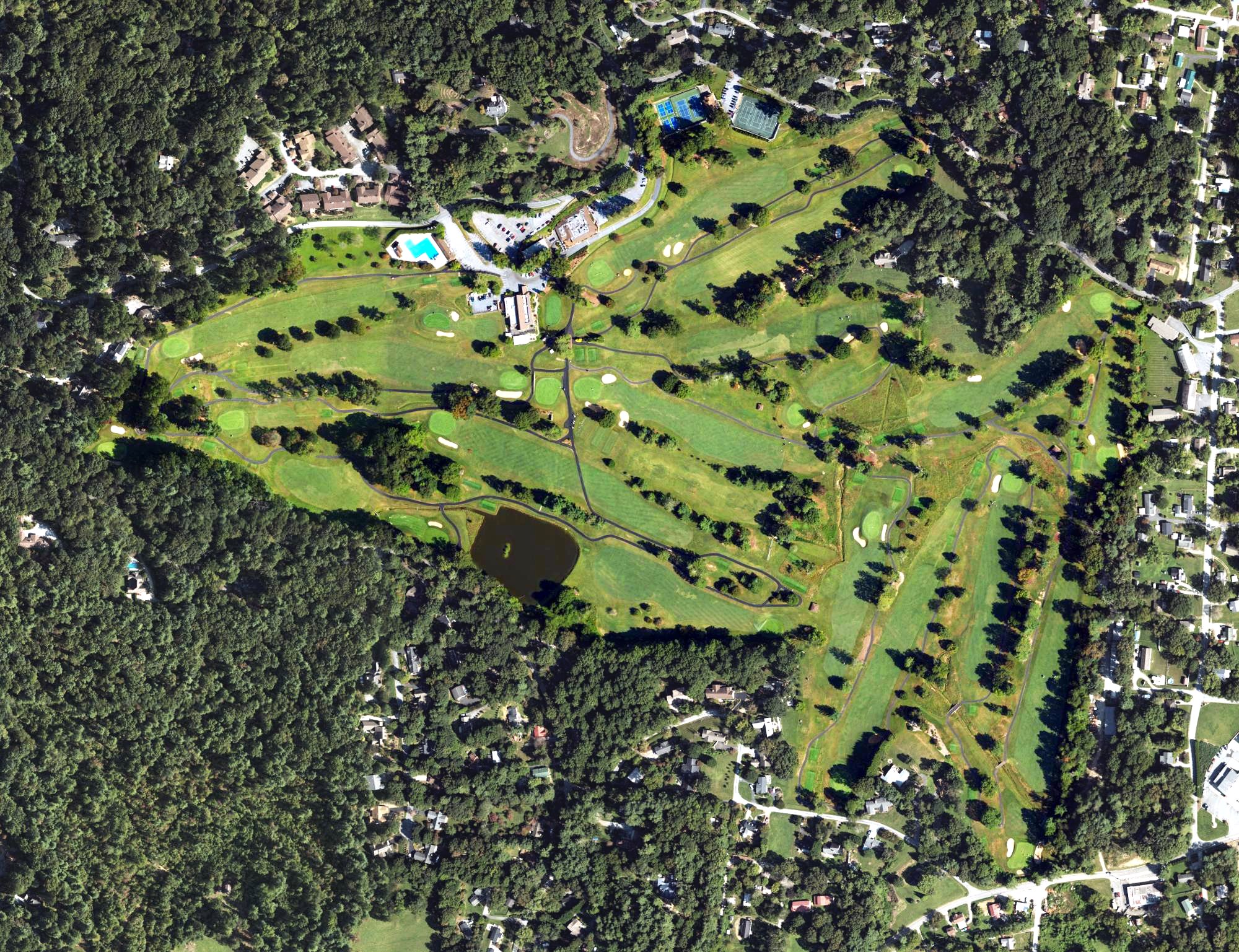 Aerial view of Hendersonville Country Club, NC