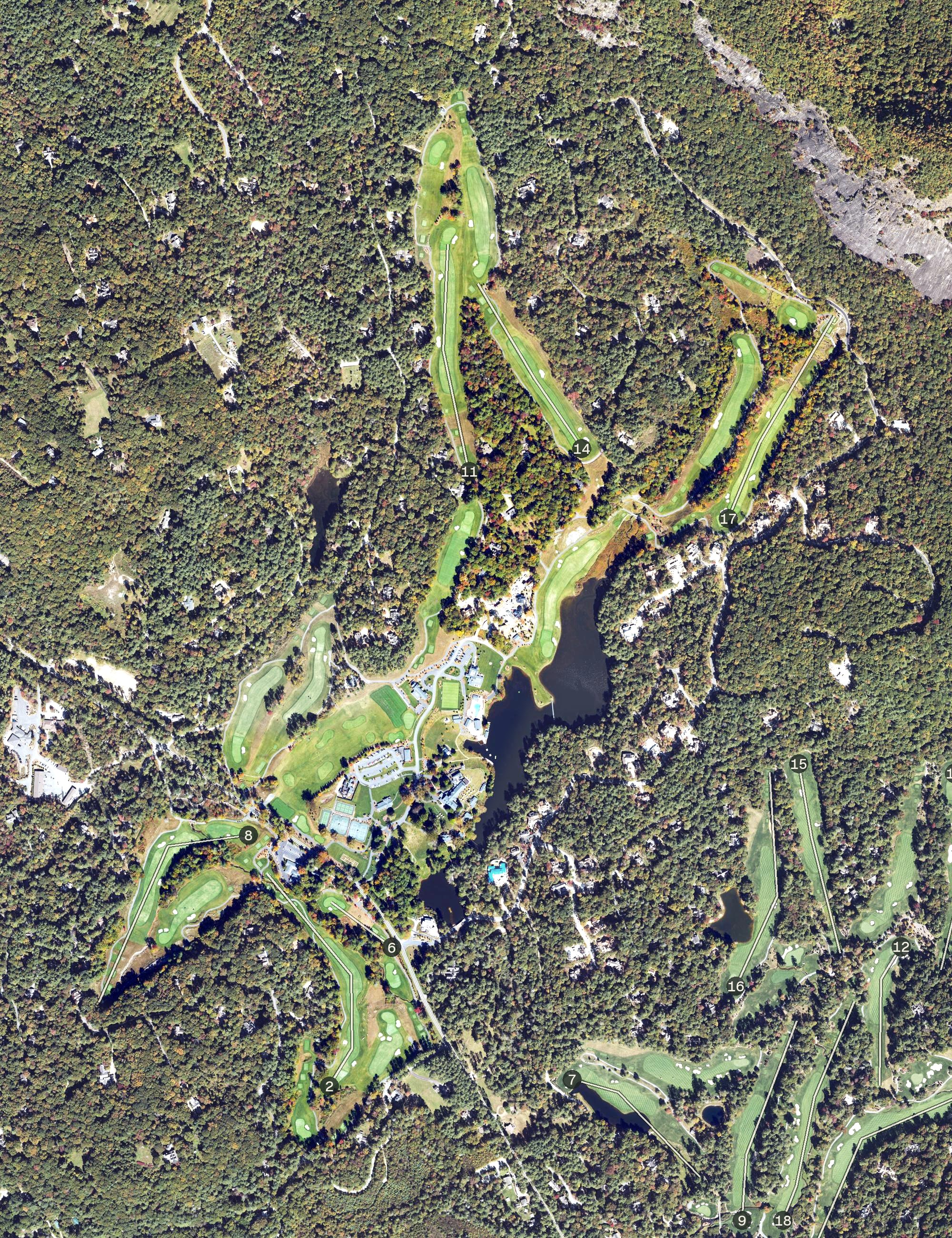 Aerial view of High Hampton Golf Club, NC