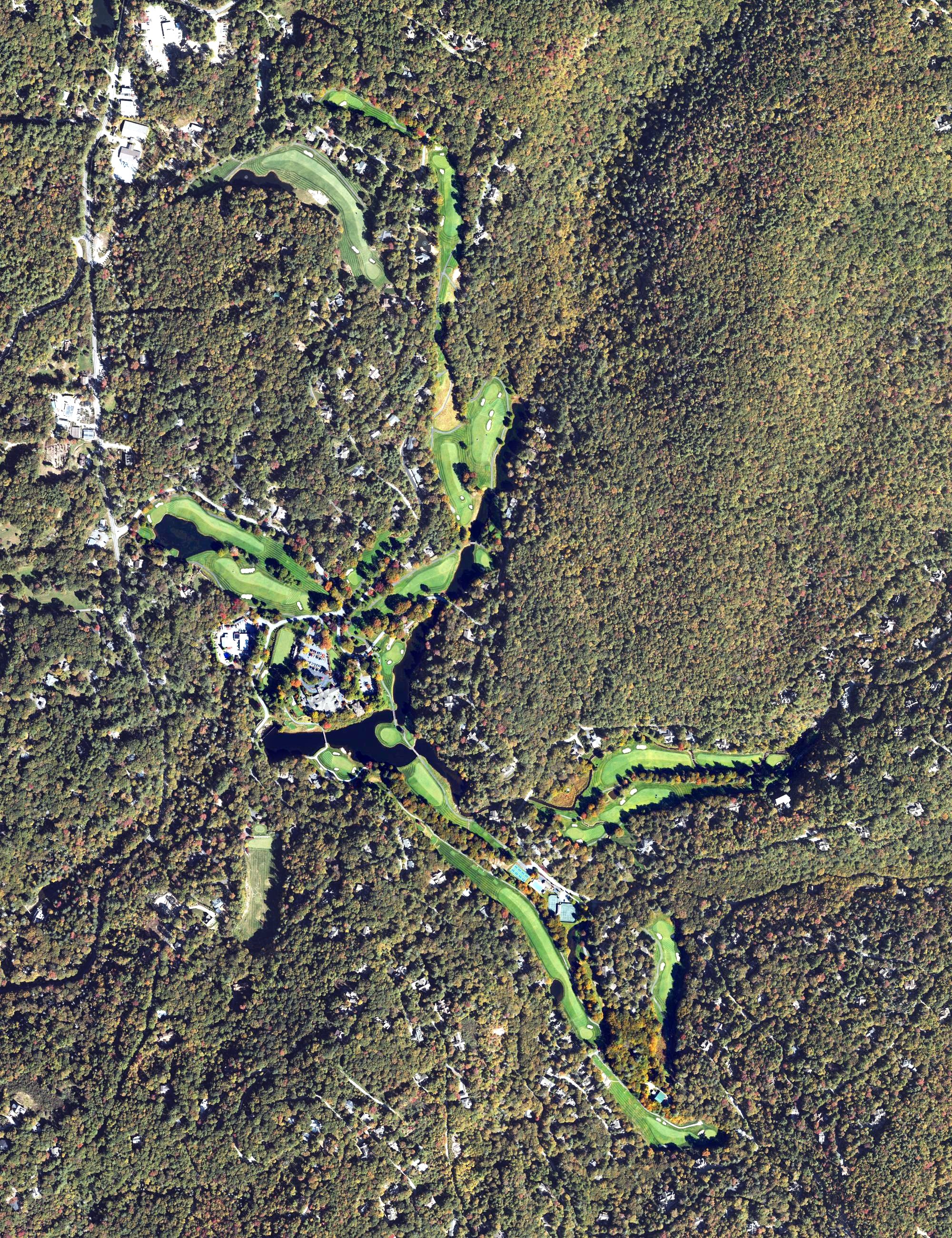 Aerial view of Highlands Falls Country Club, NC