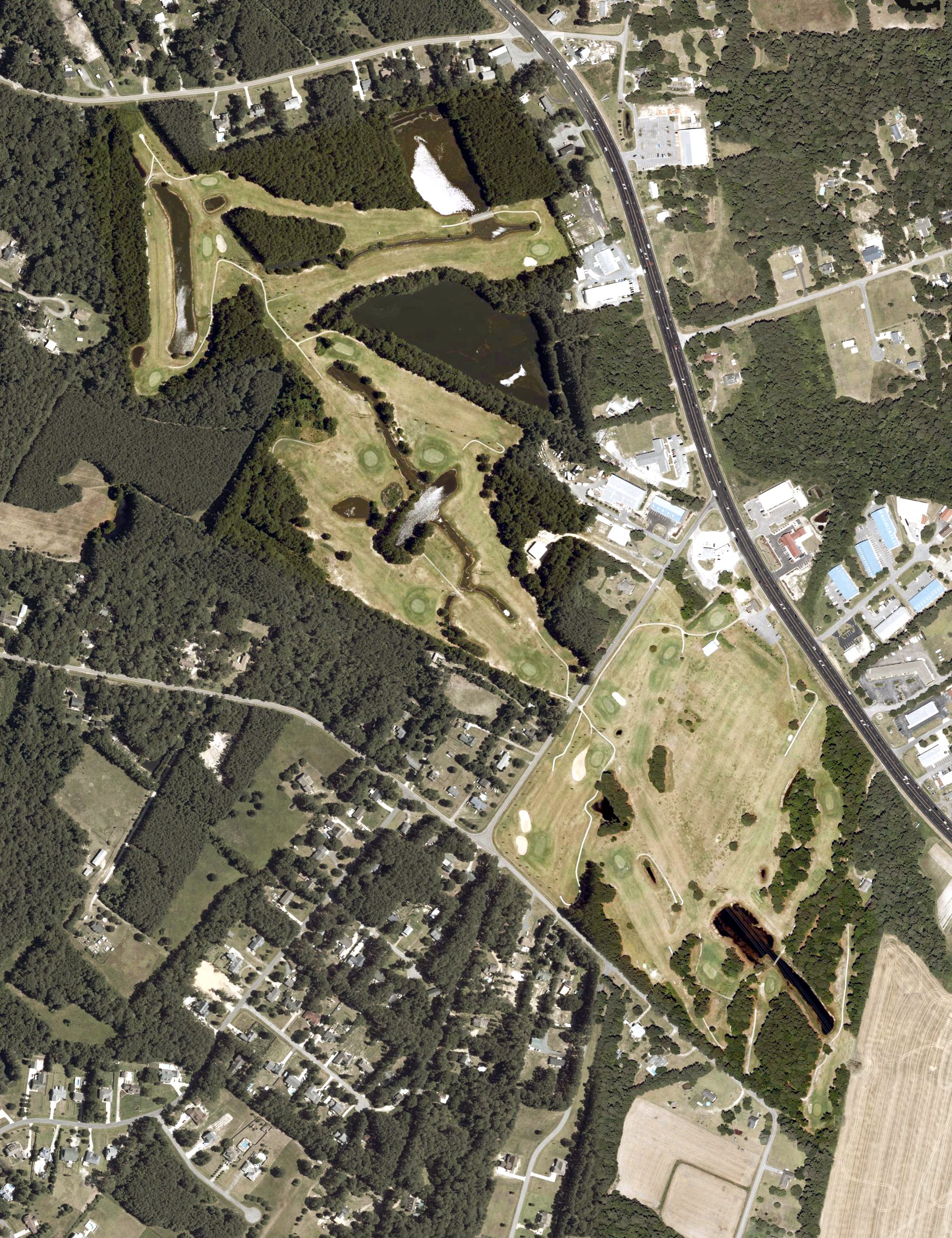 Aerial view of Holly Ridge Golf Course, NC