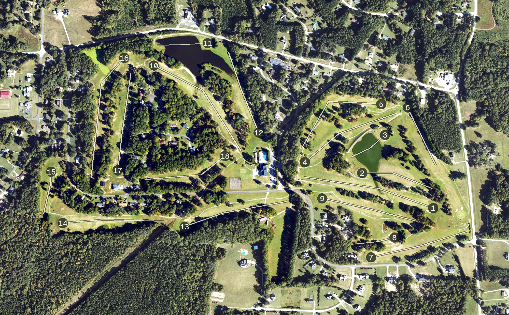 Aerial view of Kerr Lake Country Club, NC