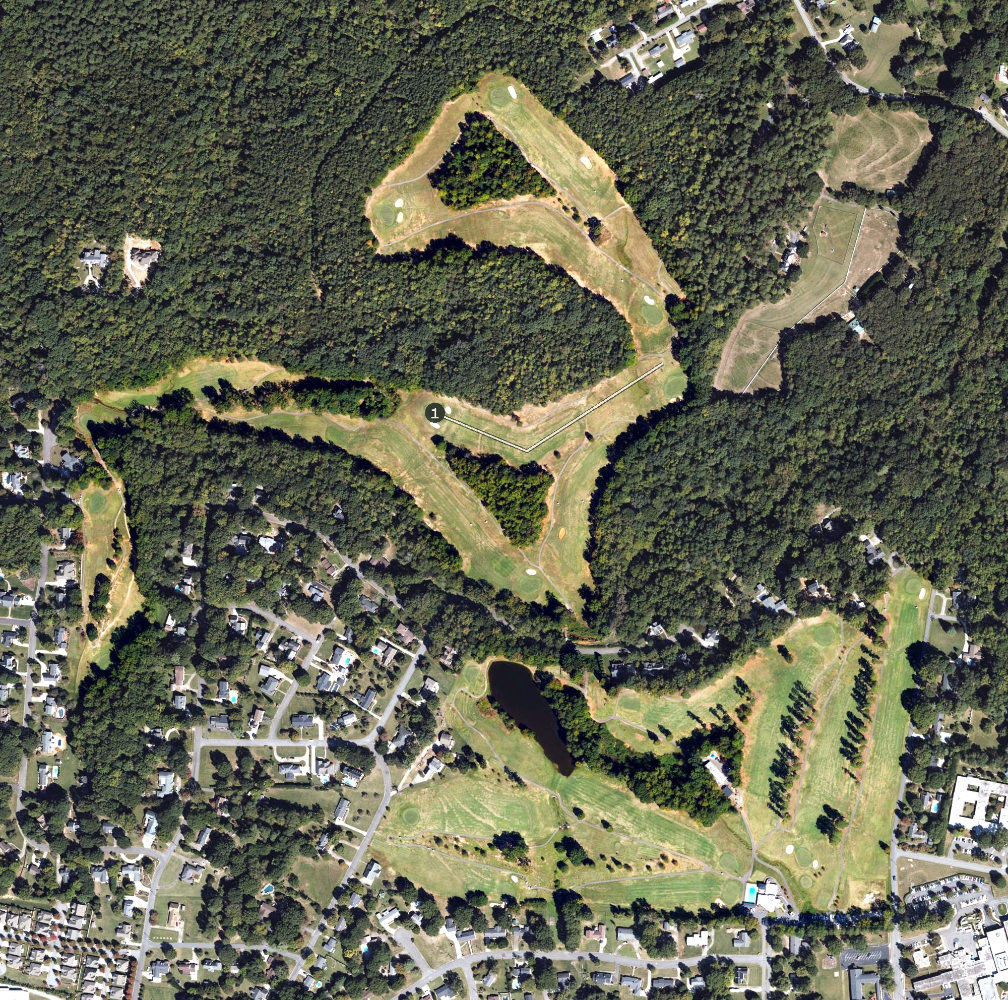 Aerial view of Kings Mountain Country Club, NC