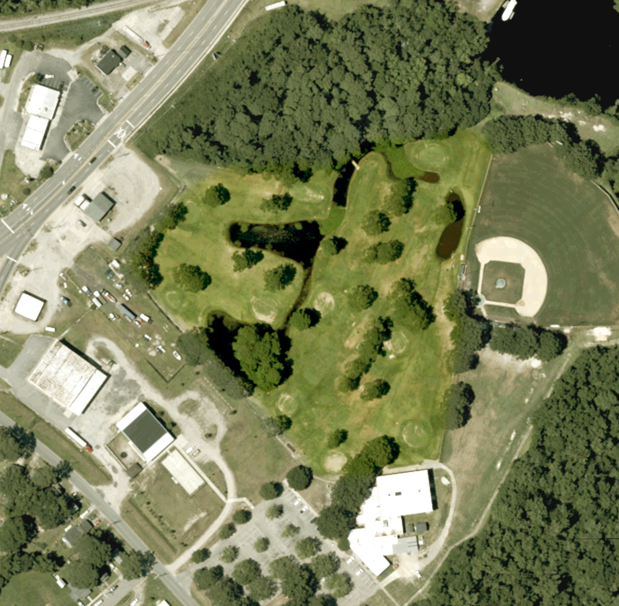 Aerial view of Knobbs Creek Golf Course, NC