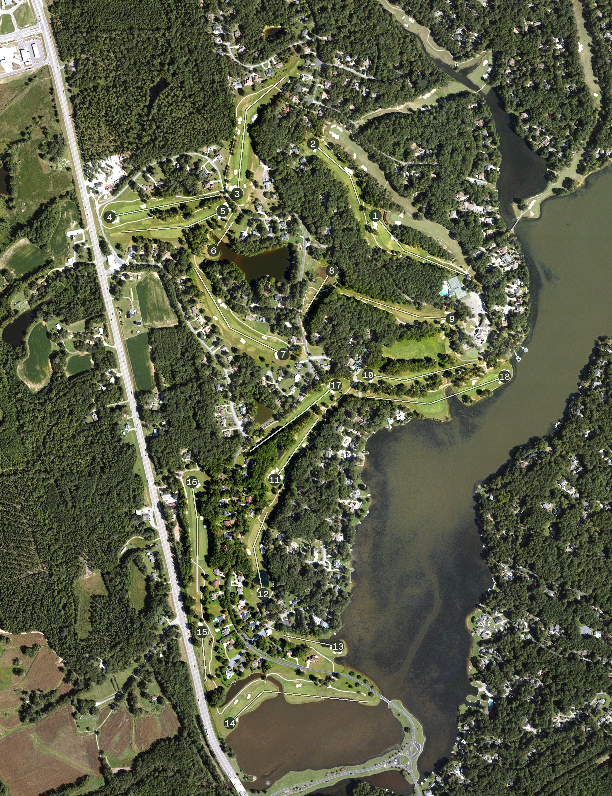 Aerial view of Lake Course, NC