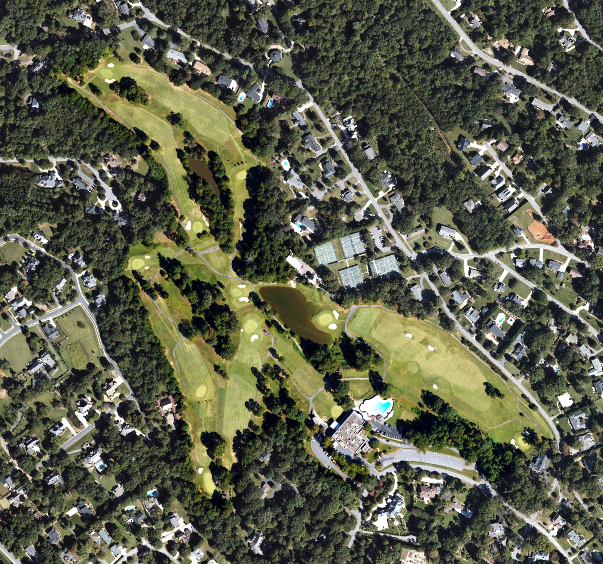 Aerial view of Lake Hickory Country Club, NC