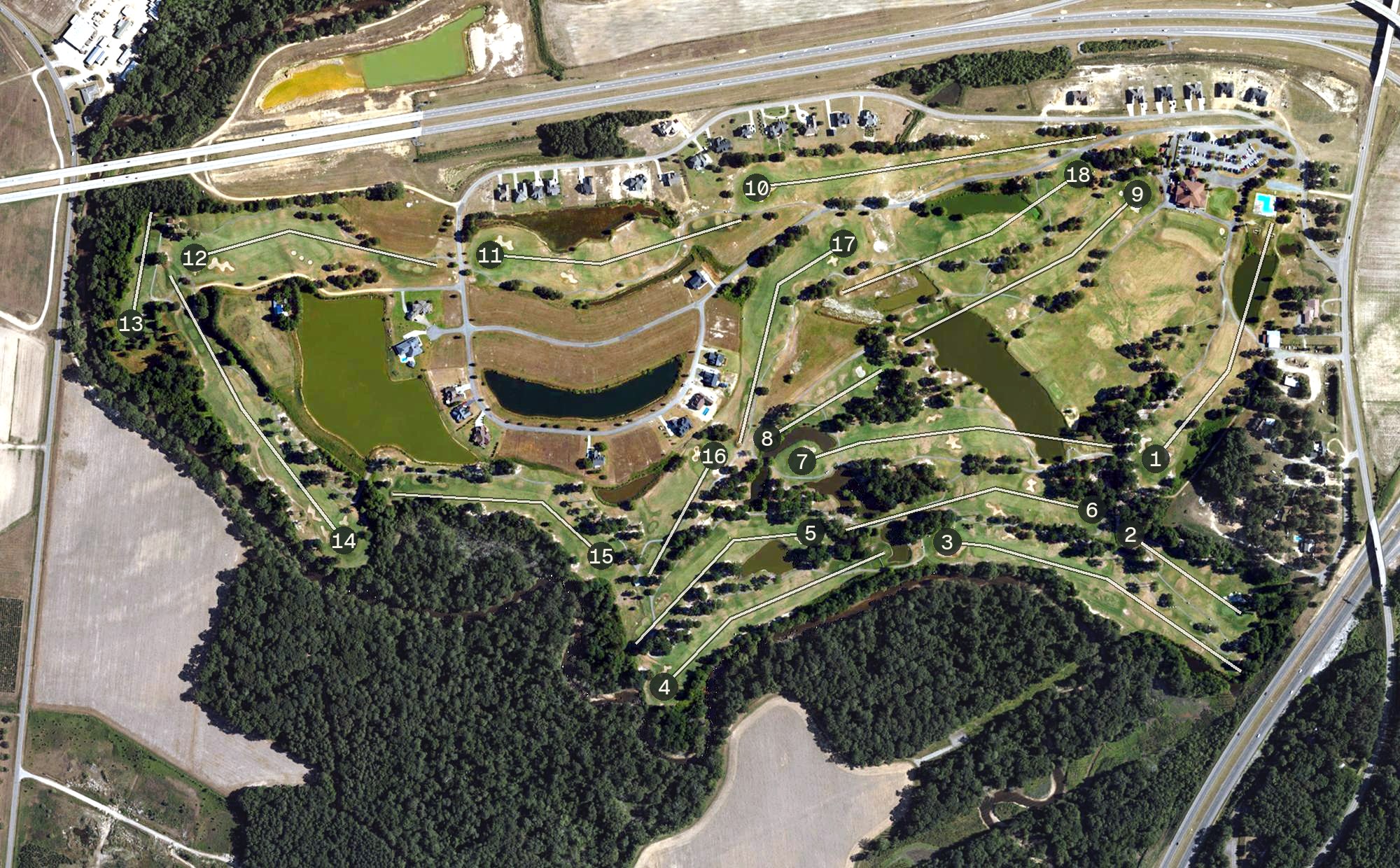 Aerial view of Lane Tree Golf Club, NC