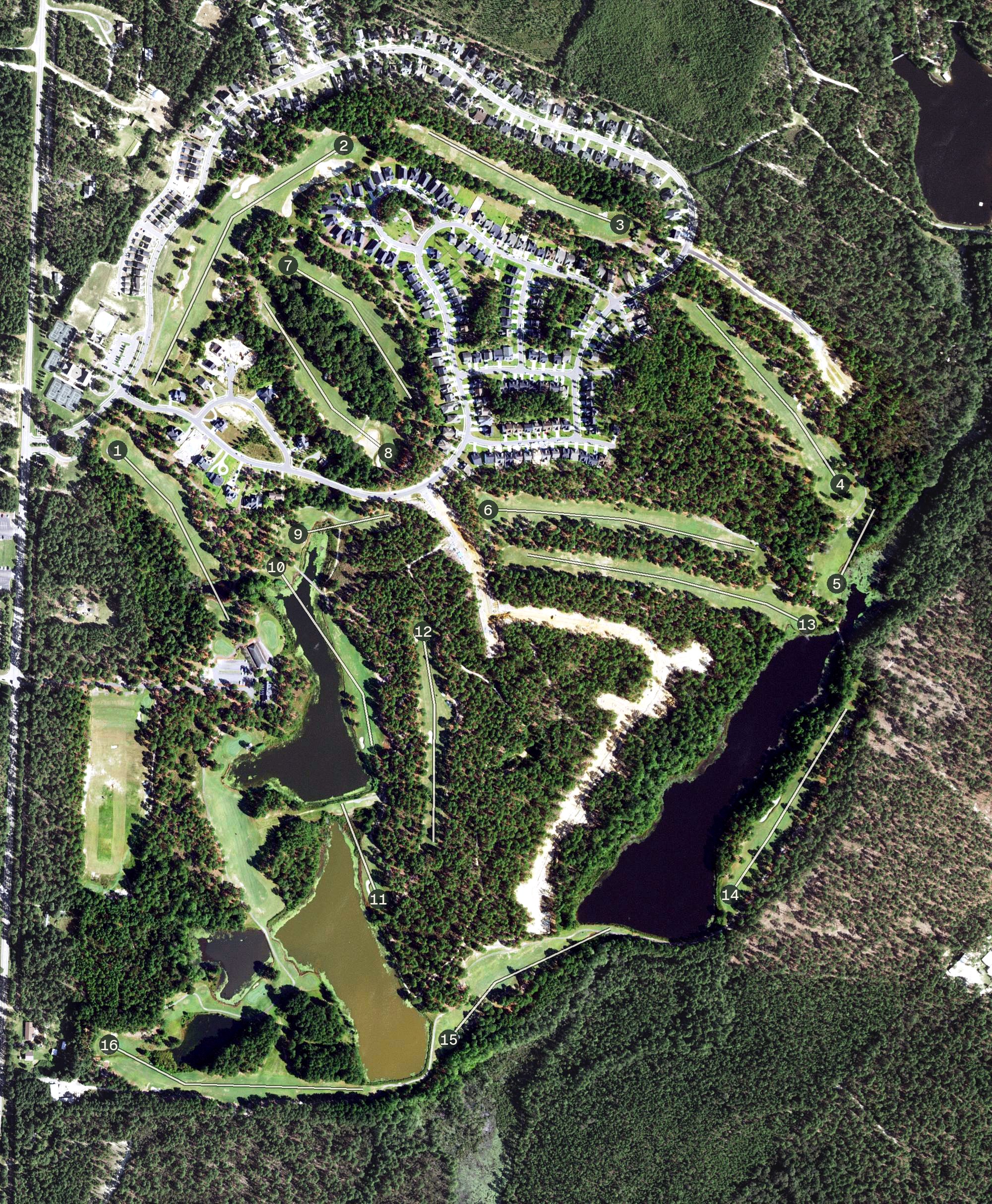 Aerial view of Legacy Golf Links, NC