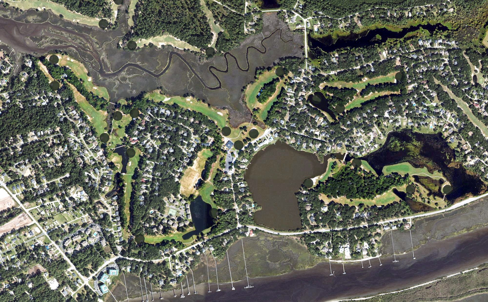 Aerial view of Legends Golf Resort Oyster Bay, NC
