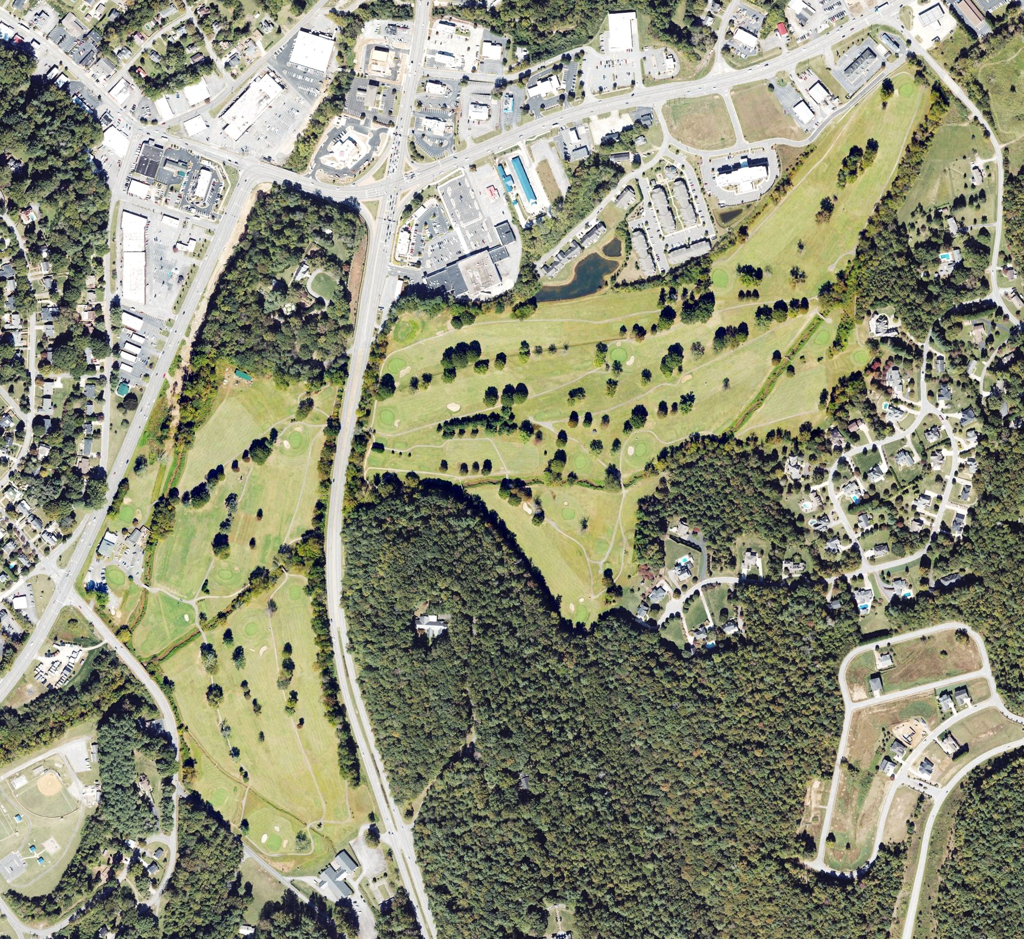 Aerial view of Lenoir Golf Course, NC