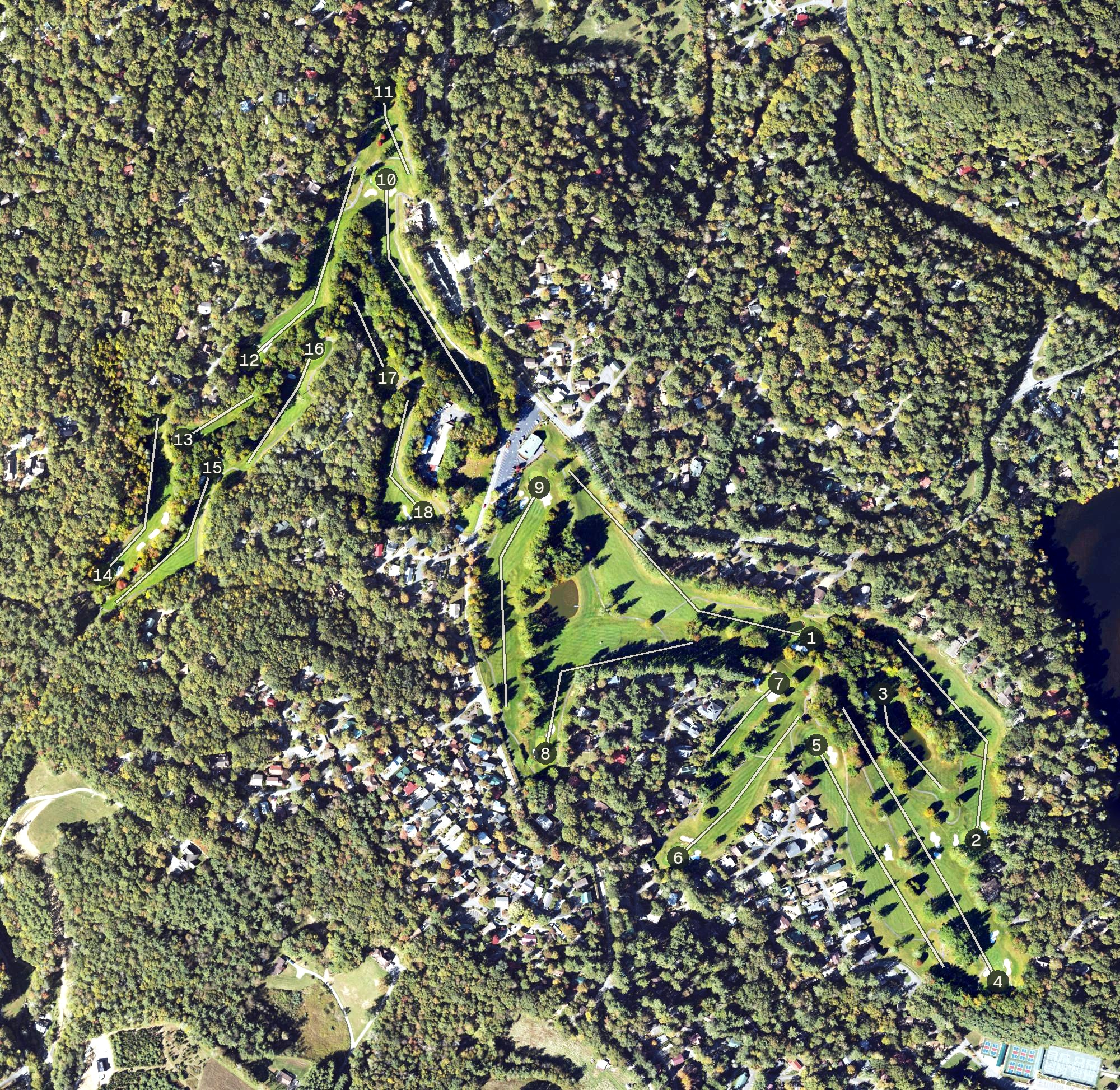 Aerial view of Linville Land Harbor Golf Club, NC