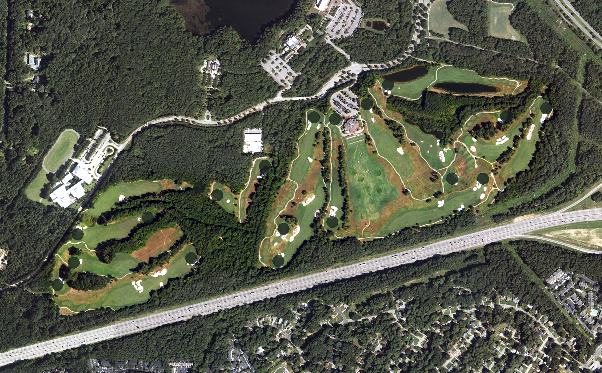 Aerial view of Lonnie Poole Golf Course, NC