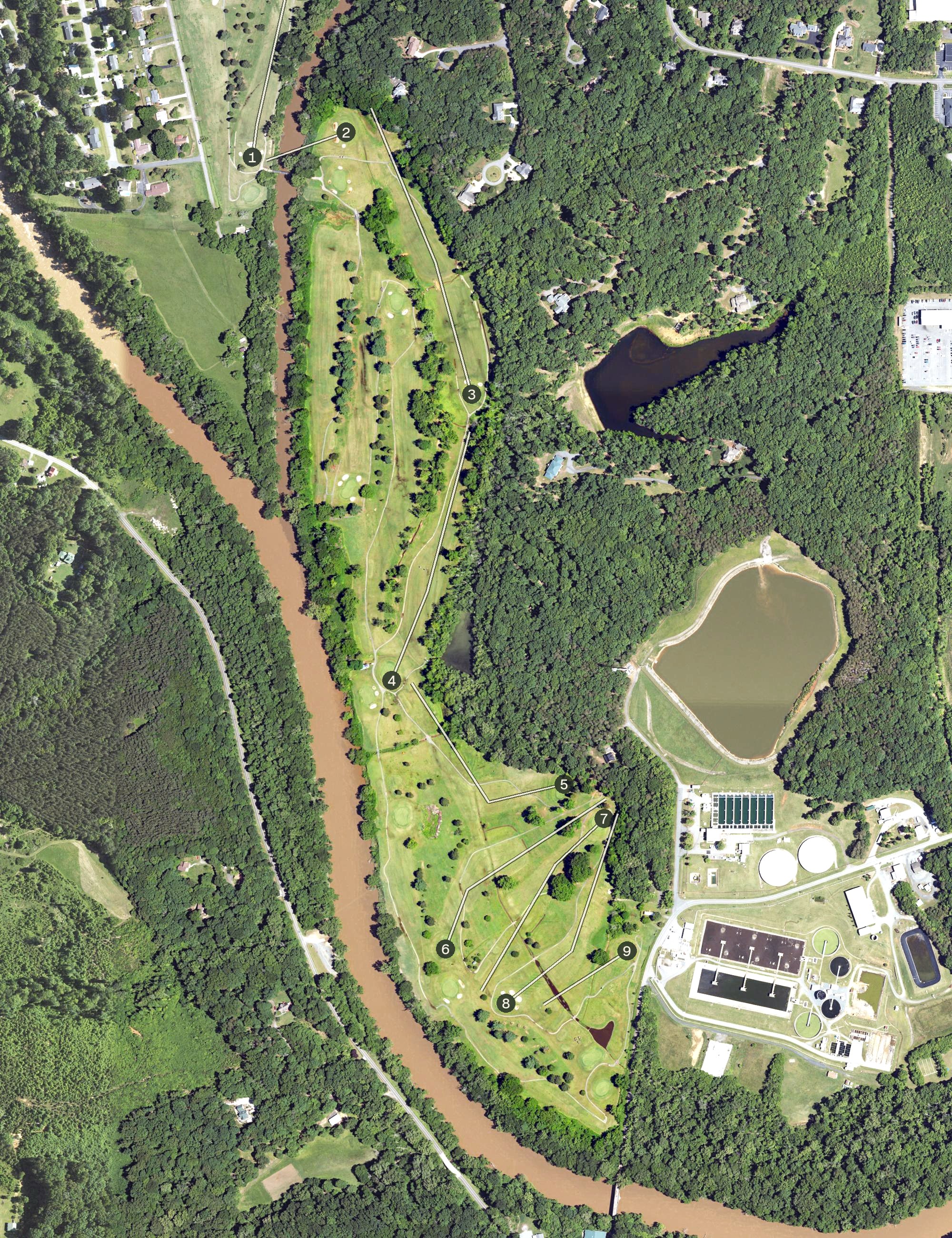 Aerial view of Lynrock Golf Course, NC