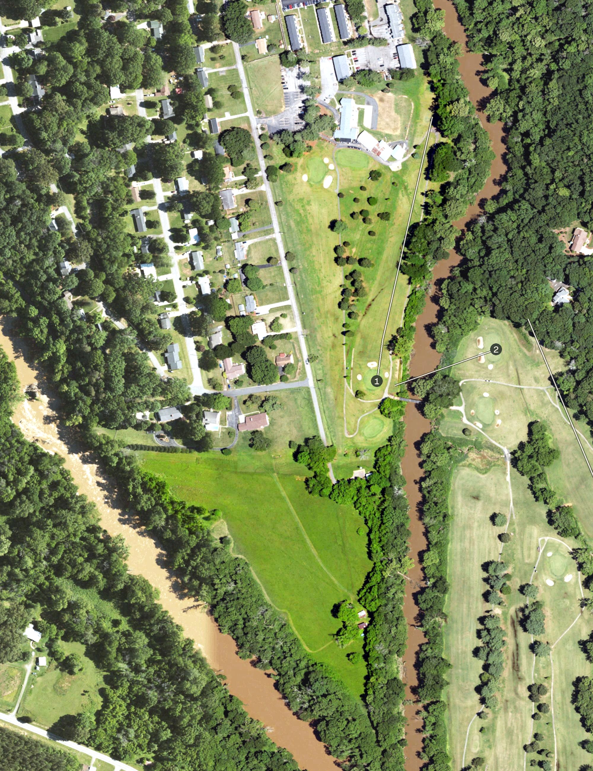 Aerial view of Lynrock Golf Course, NC