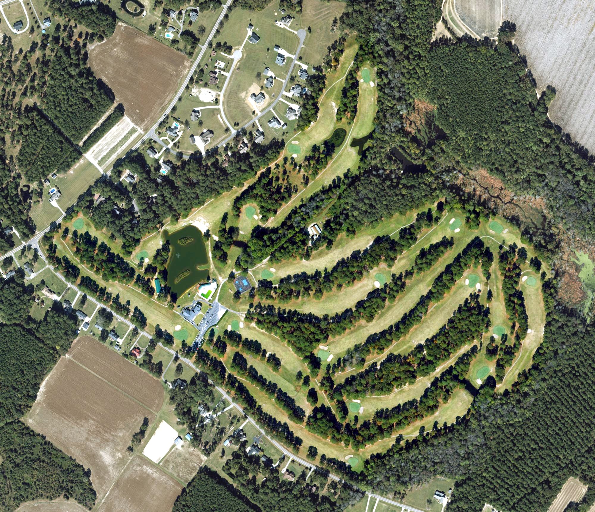 Aerial view of Maccripine Country Club, NC