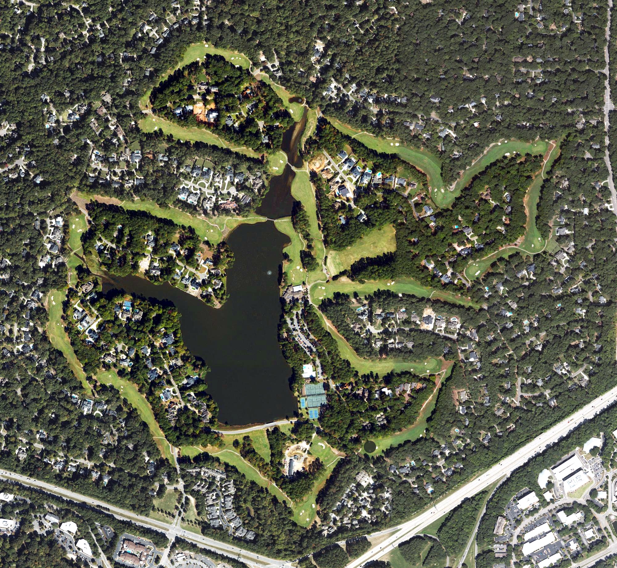 Aerial view of MacGregor Downs Country Club, NC