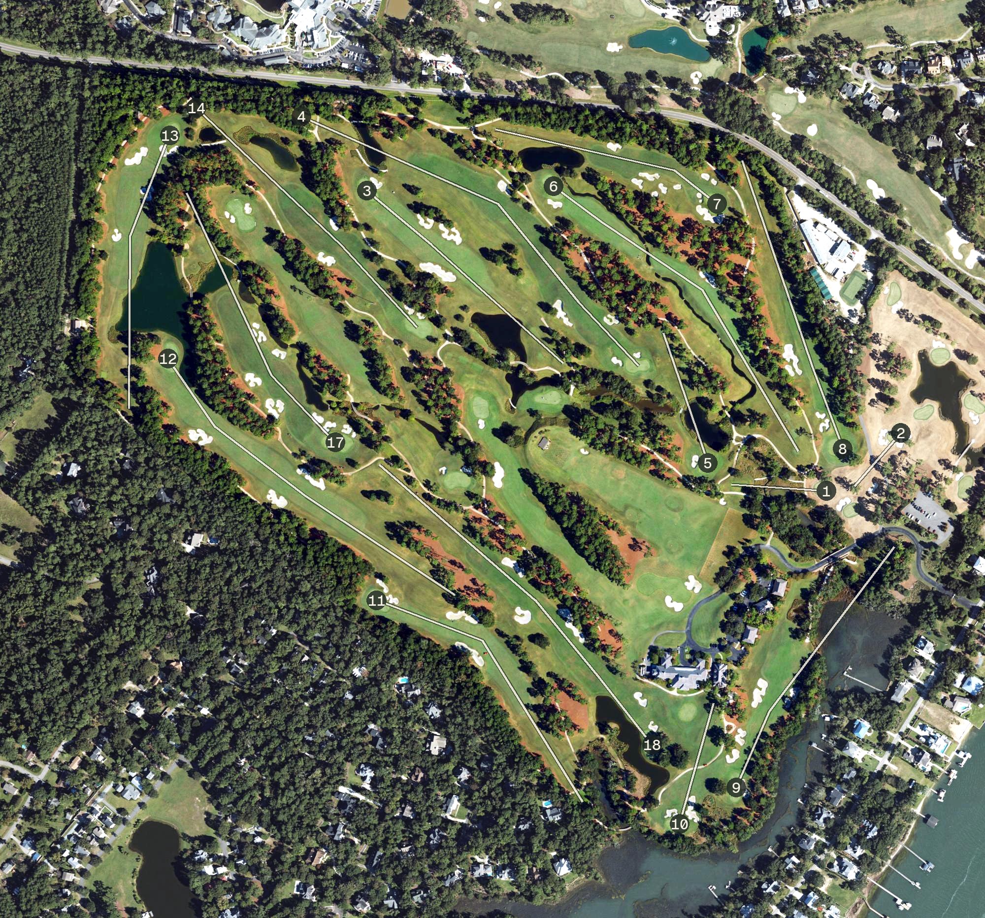 Aerial view of Main Course, NC