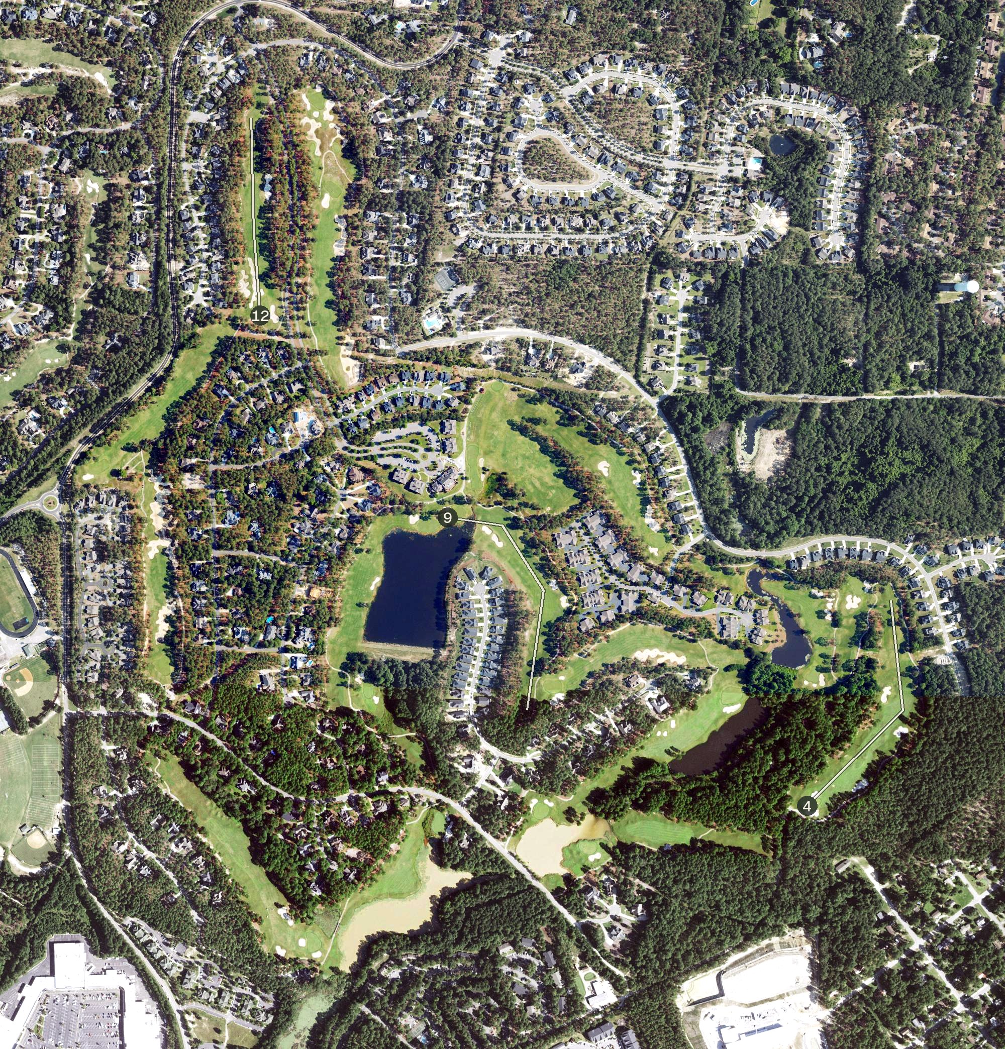 Aerial view of Mid South Club, NC