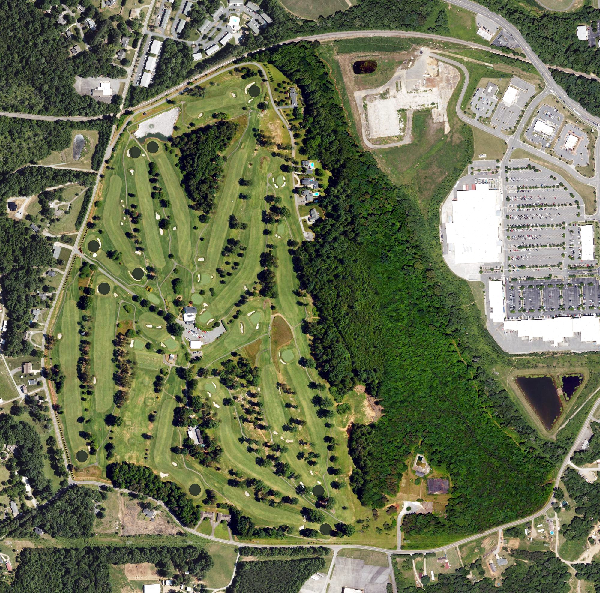 Aerial view of Mimosa Hills Country Club, NC