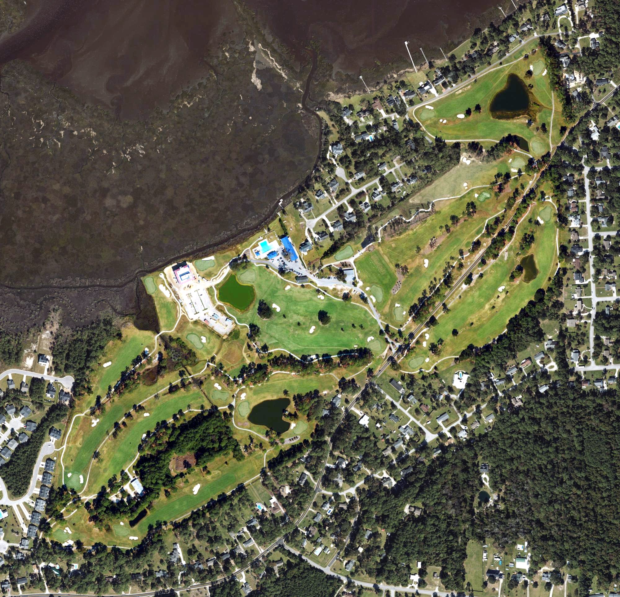 Aerial view of Morehead City Country Club, NC