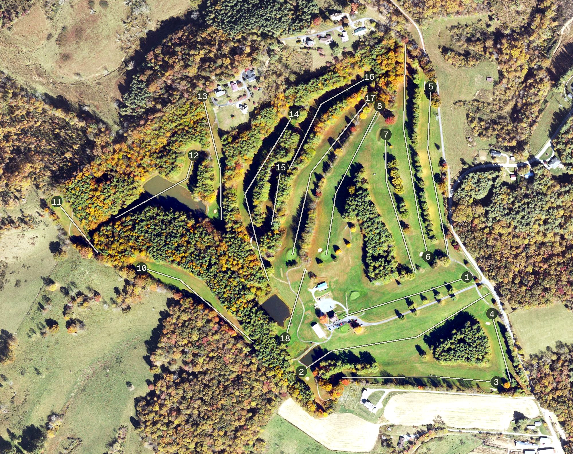 Aerial view of New River Country Club, NC