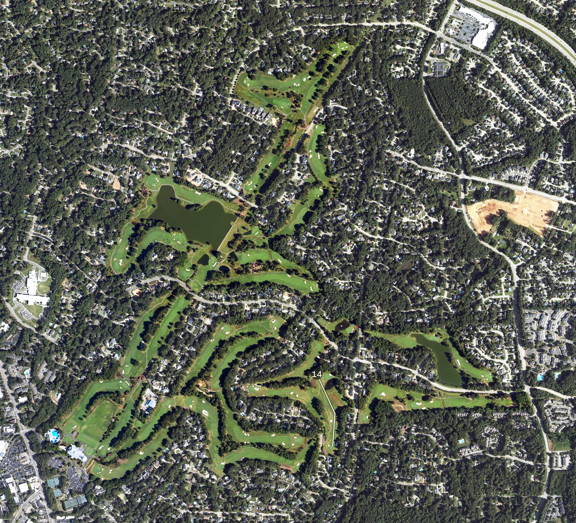 Aerial view of North Ridge Country Club, NC