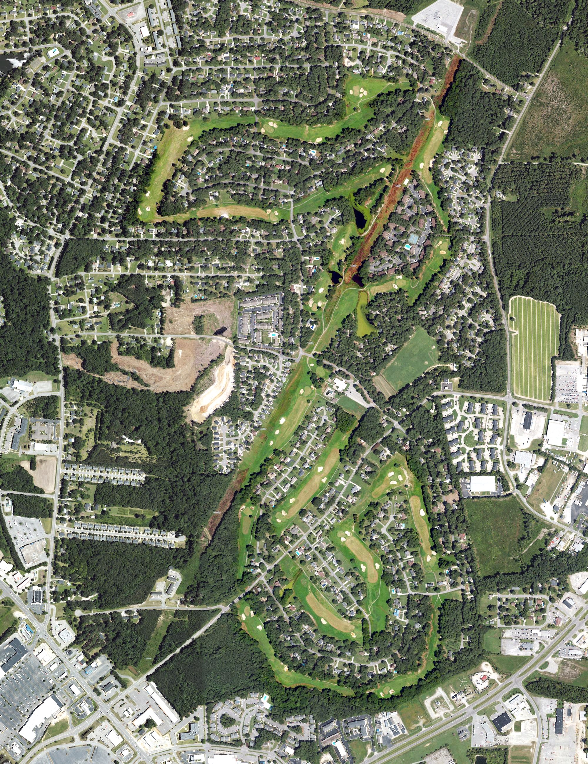 Aerial view of Northgreen Country Club Golf Course, NC