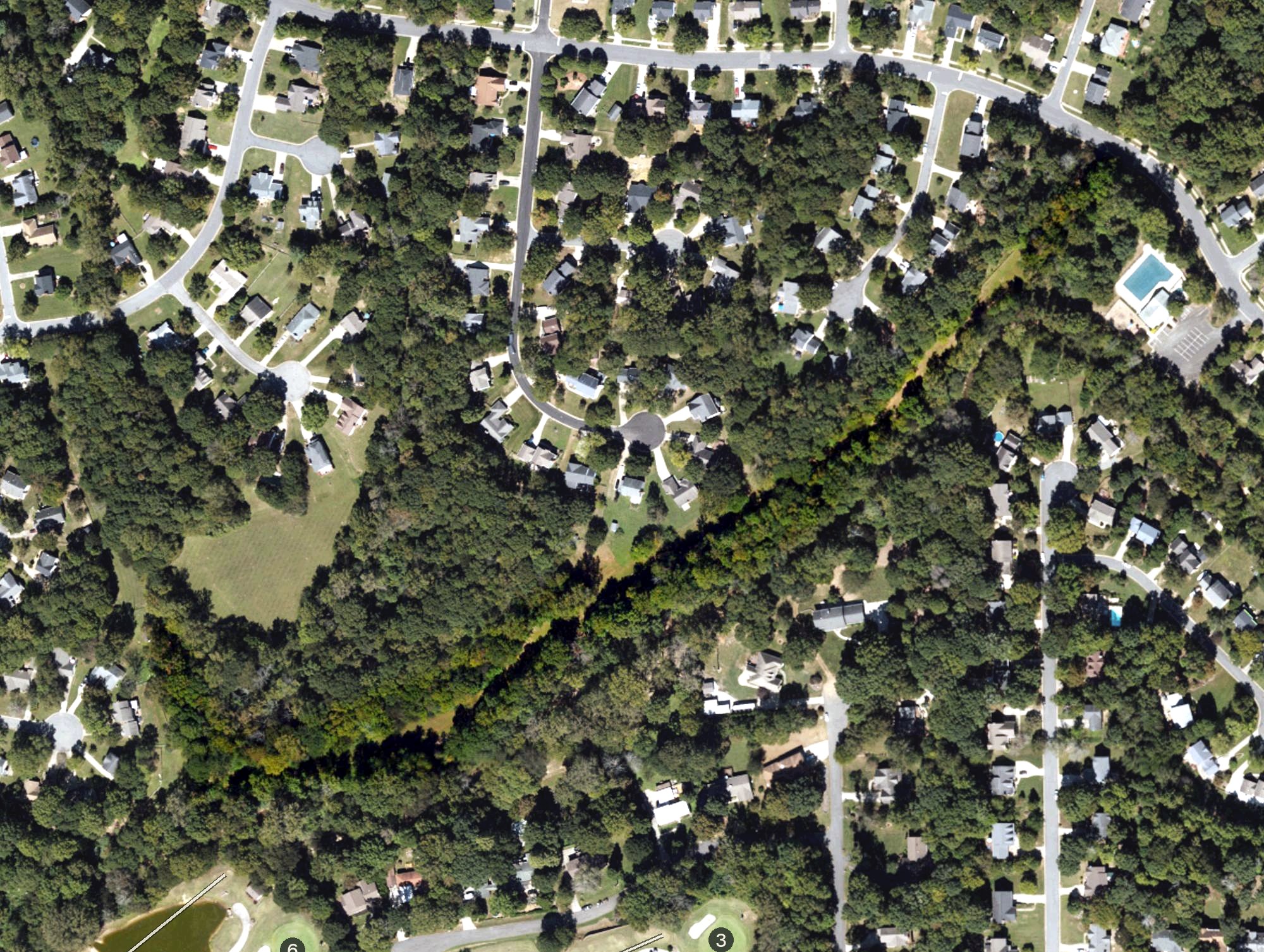 Aerial view of Northwoods Disc Golf Course, NC