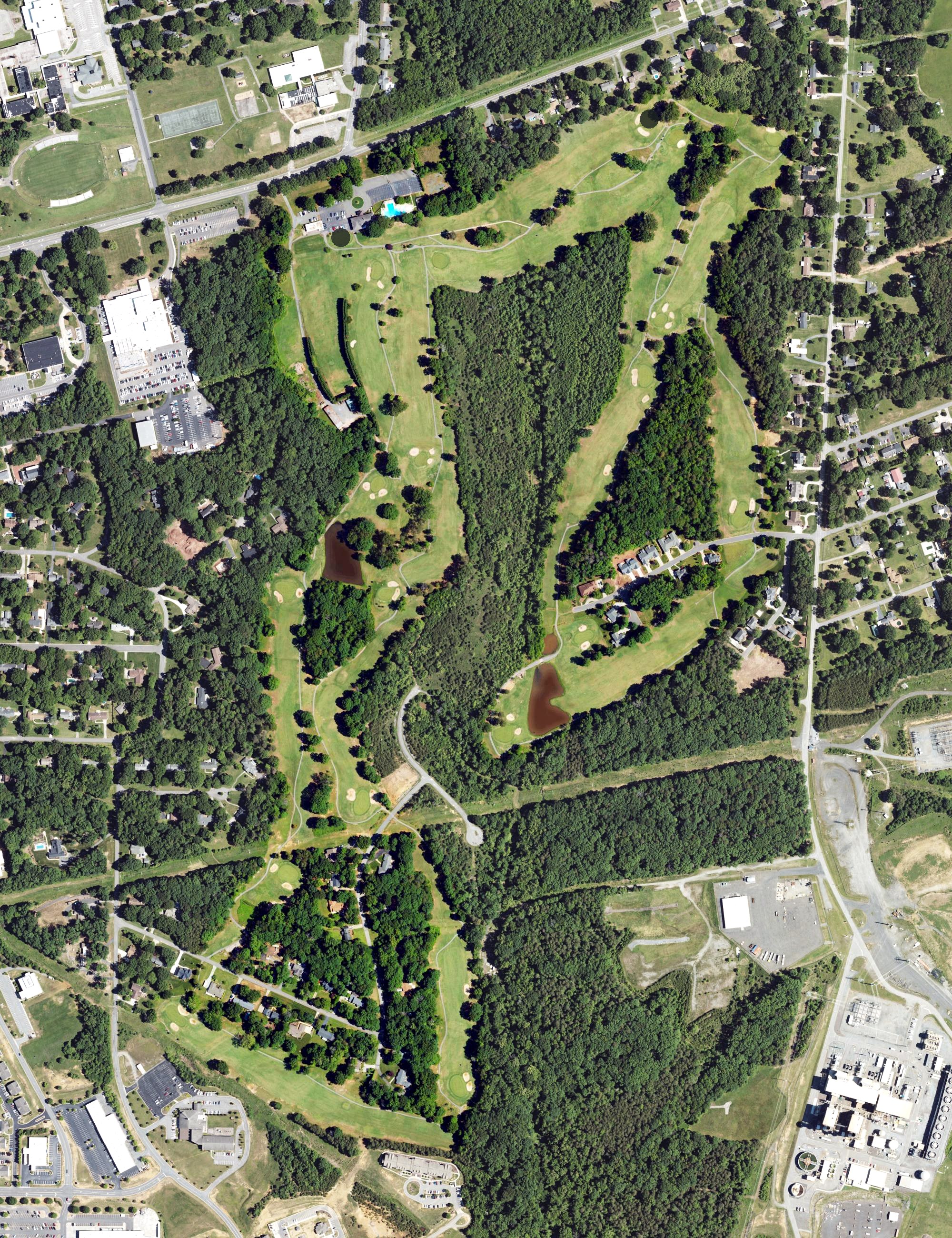 Aerial view of Oak Hills Golf and Event Center, NC