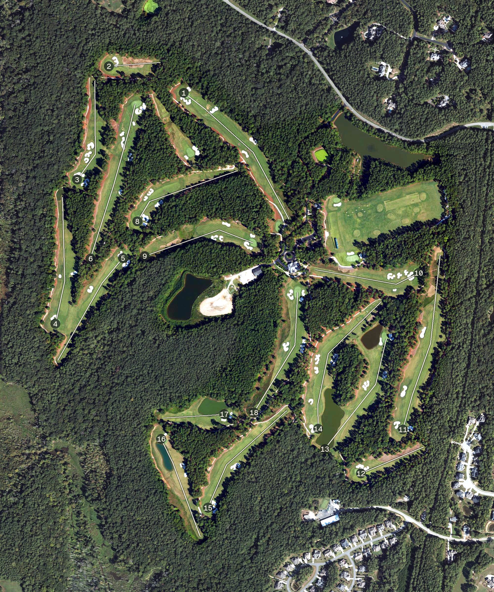 Aerial view of Old Chatham Golf Club, NC