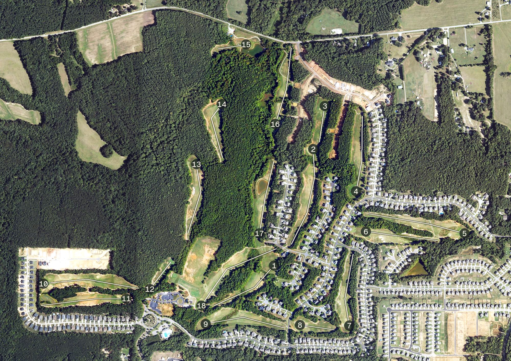 Aerial view of Olde Liberty Golf Club, NC