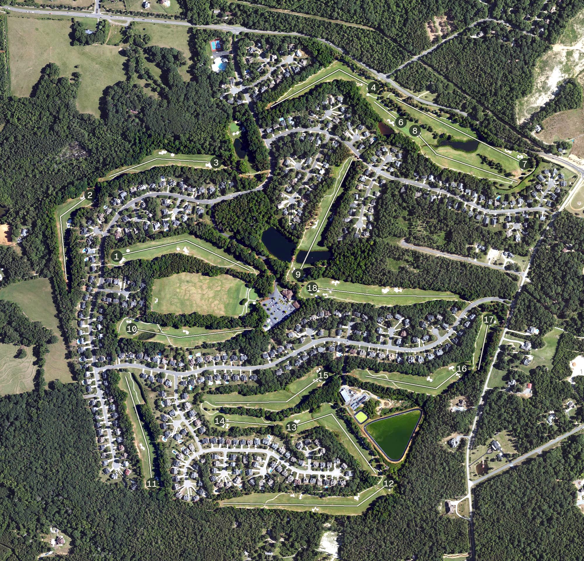Aerial view of Olde Sycamore Golf Plantation, NC