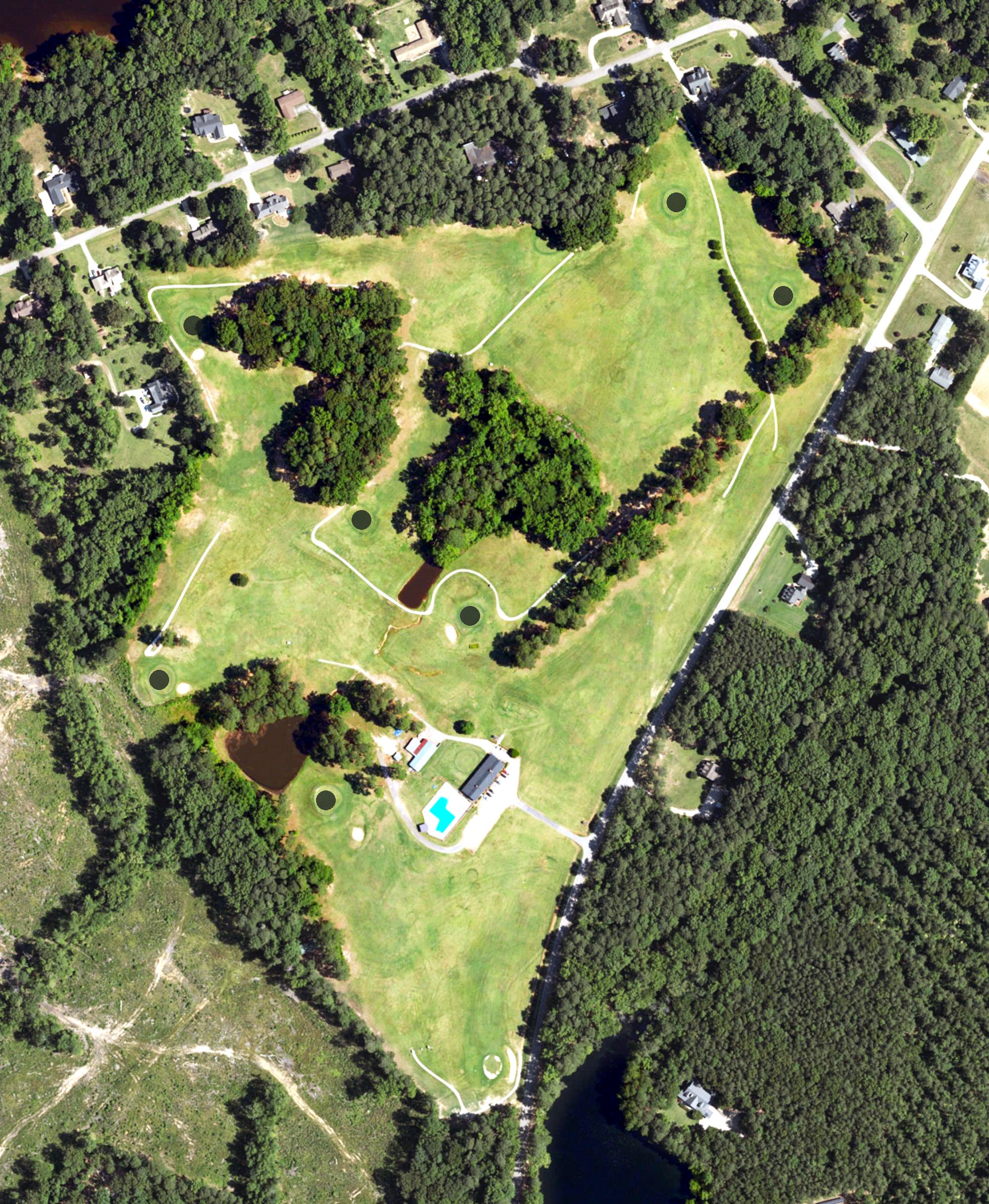 Aerial view of Peachtree Hills Country Club, NC