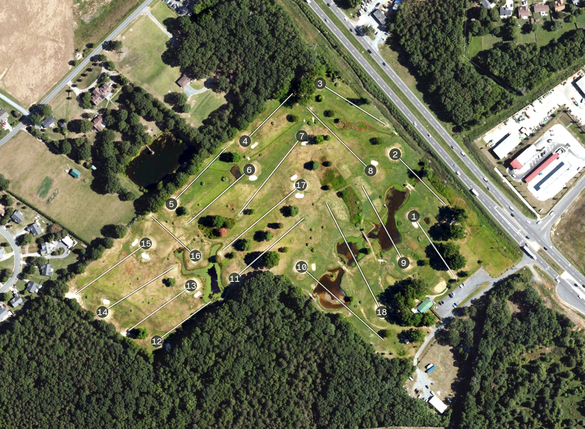 Aerial view of Pebble Creek Golf Golf Course, NC
