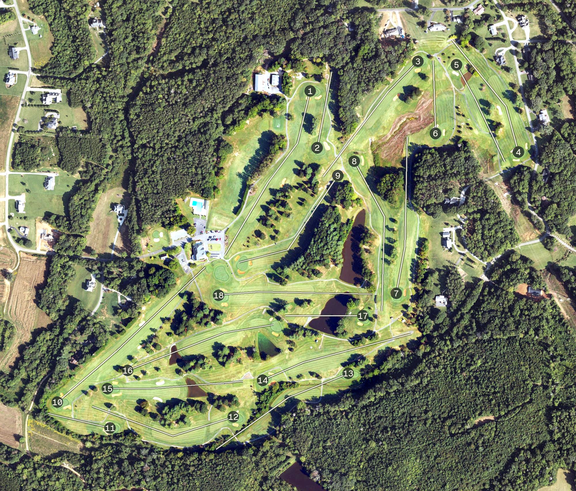 Aerial view of Pilot Knob Park, NC