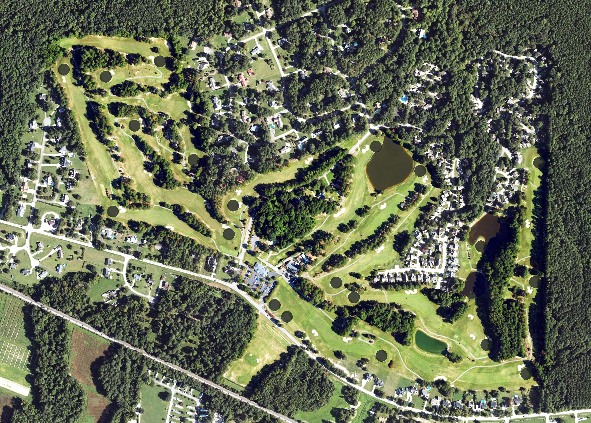 Aerial view of Pine Hollow Golf Club, NC
