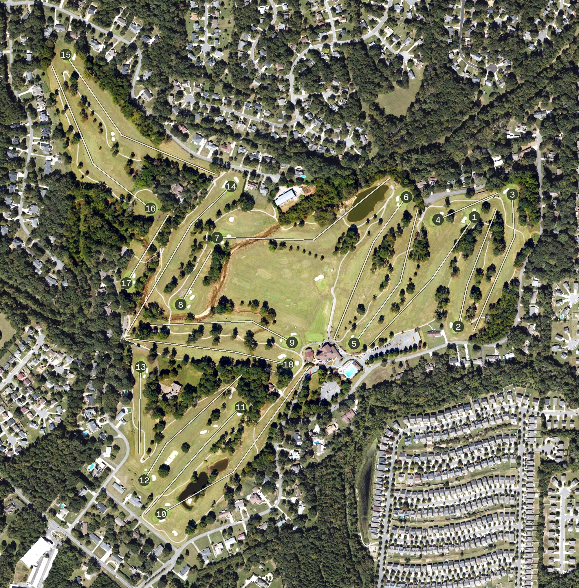 Aerial view of Pine Island Country Club, NC