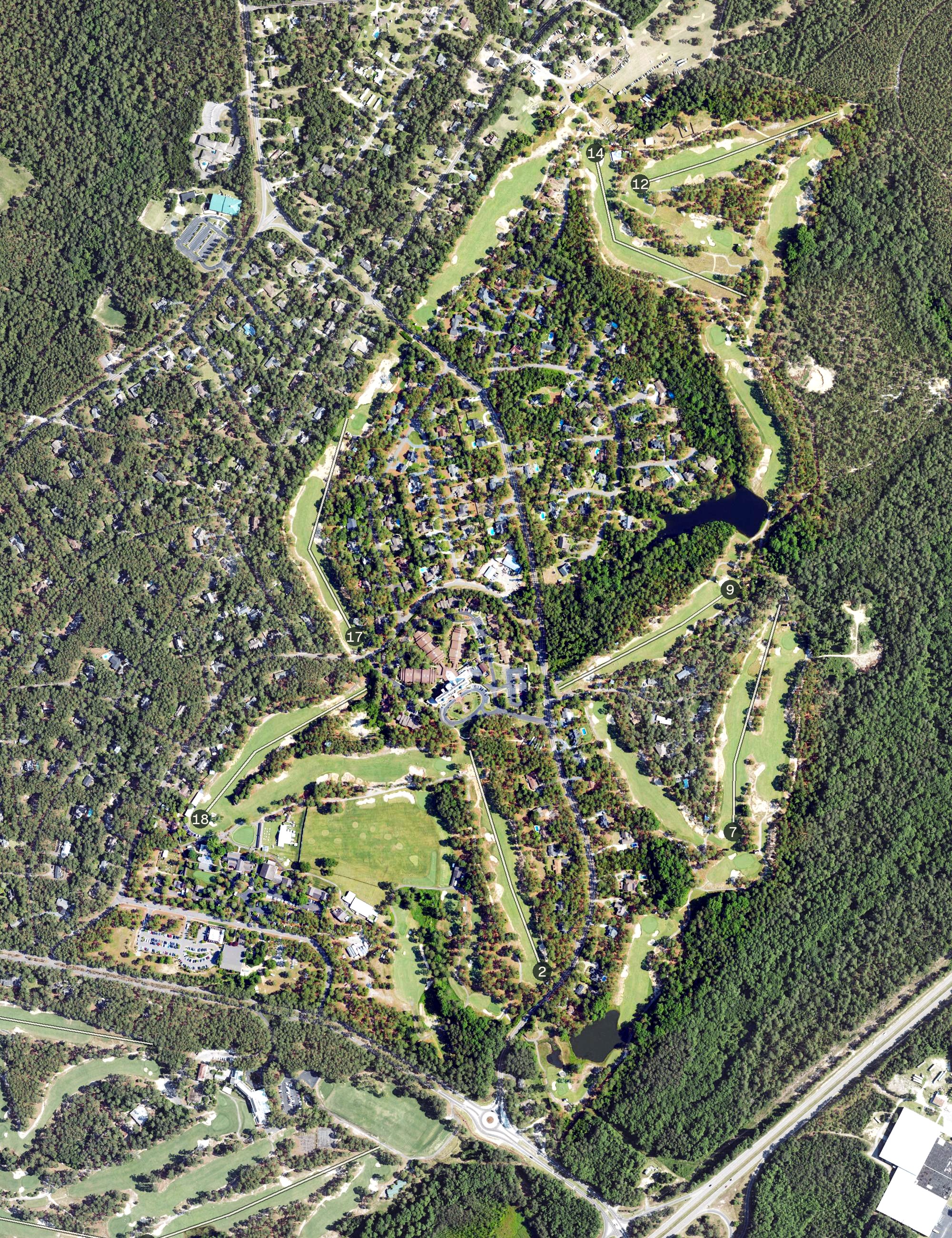 Aerial view of Pine Needles, NC