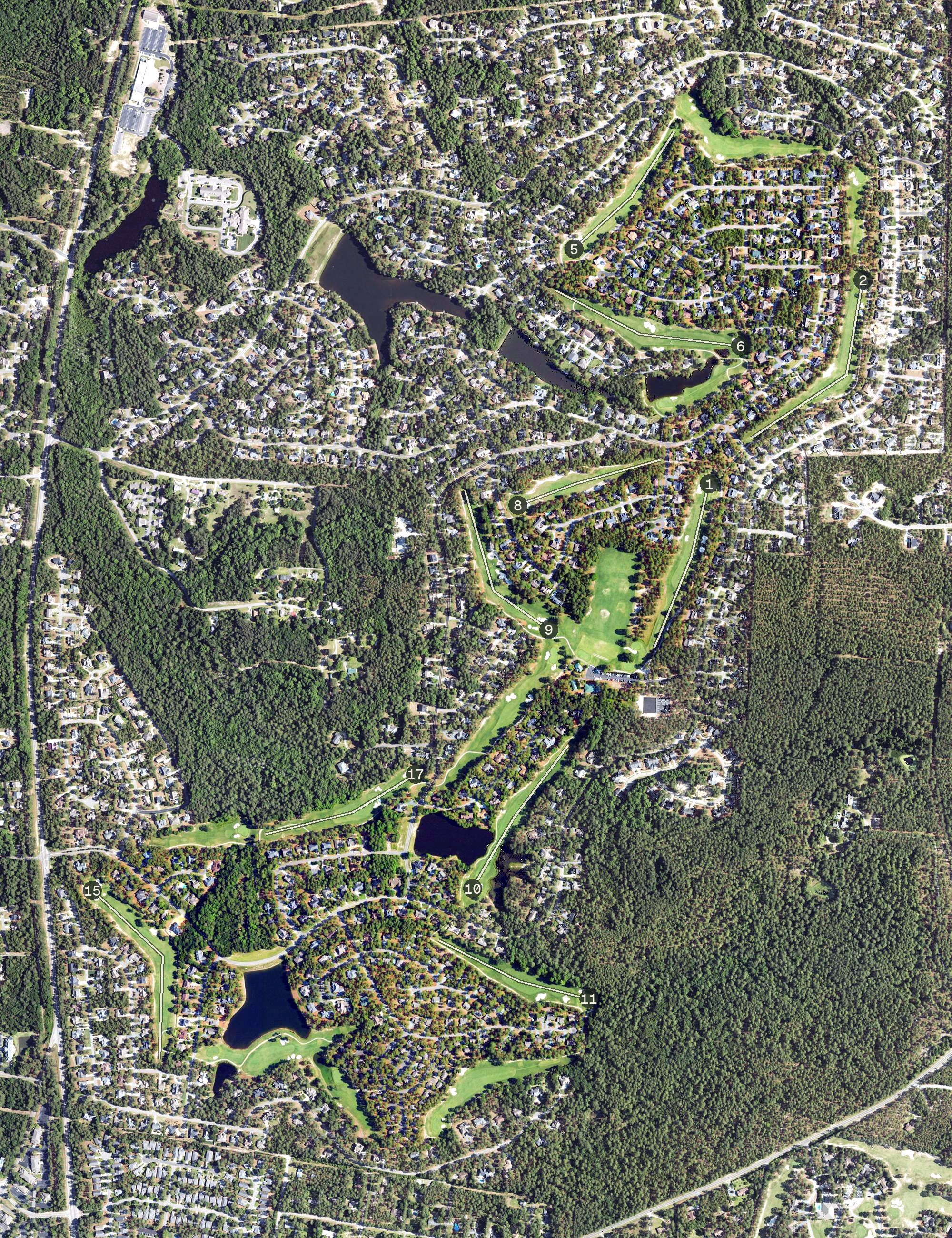 Aerial view of Pinehurst Course No. 6, NC