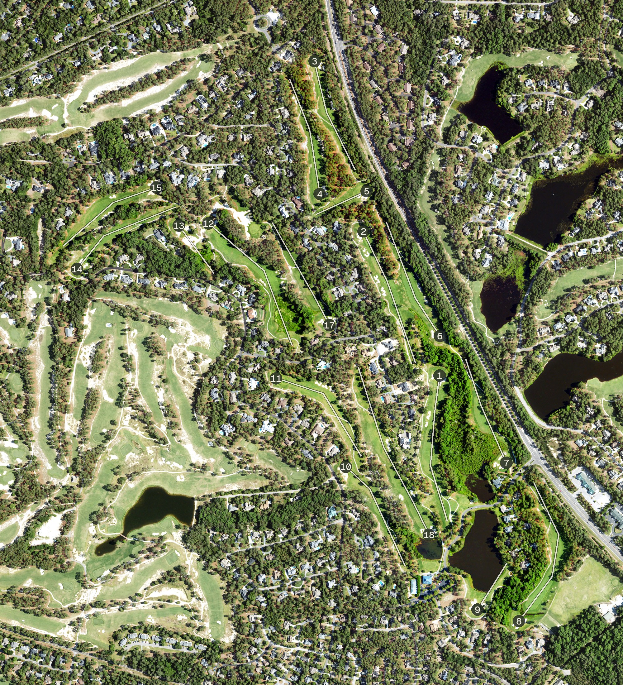 Aerial view of Pinehurst Course No.7, NC