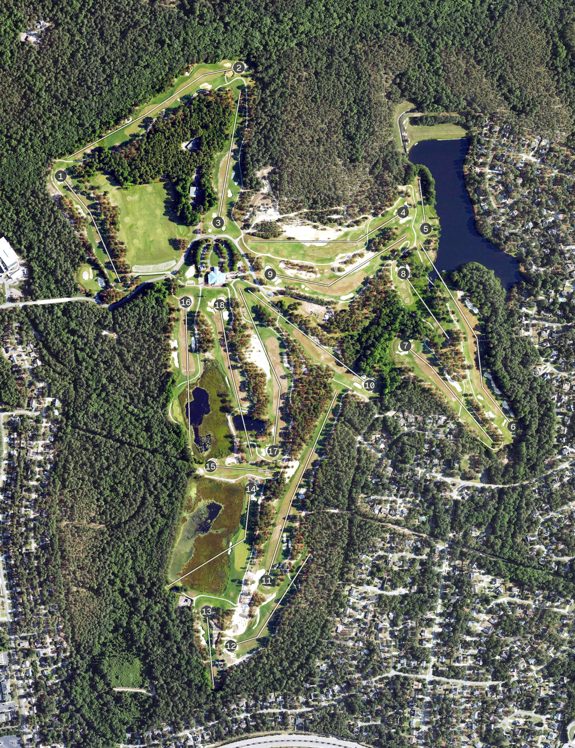 Aerial view of Pinehurst Course No. 8, NC