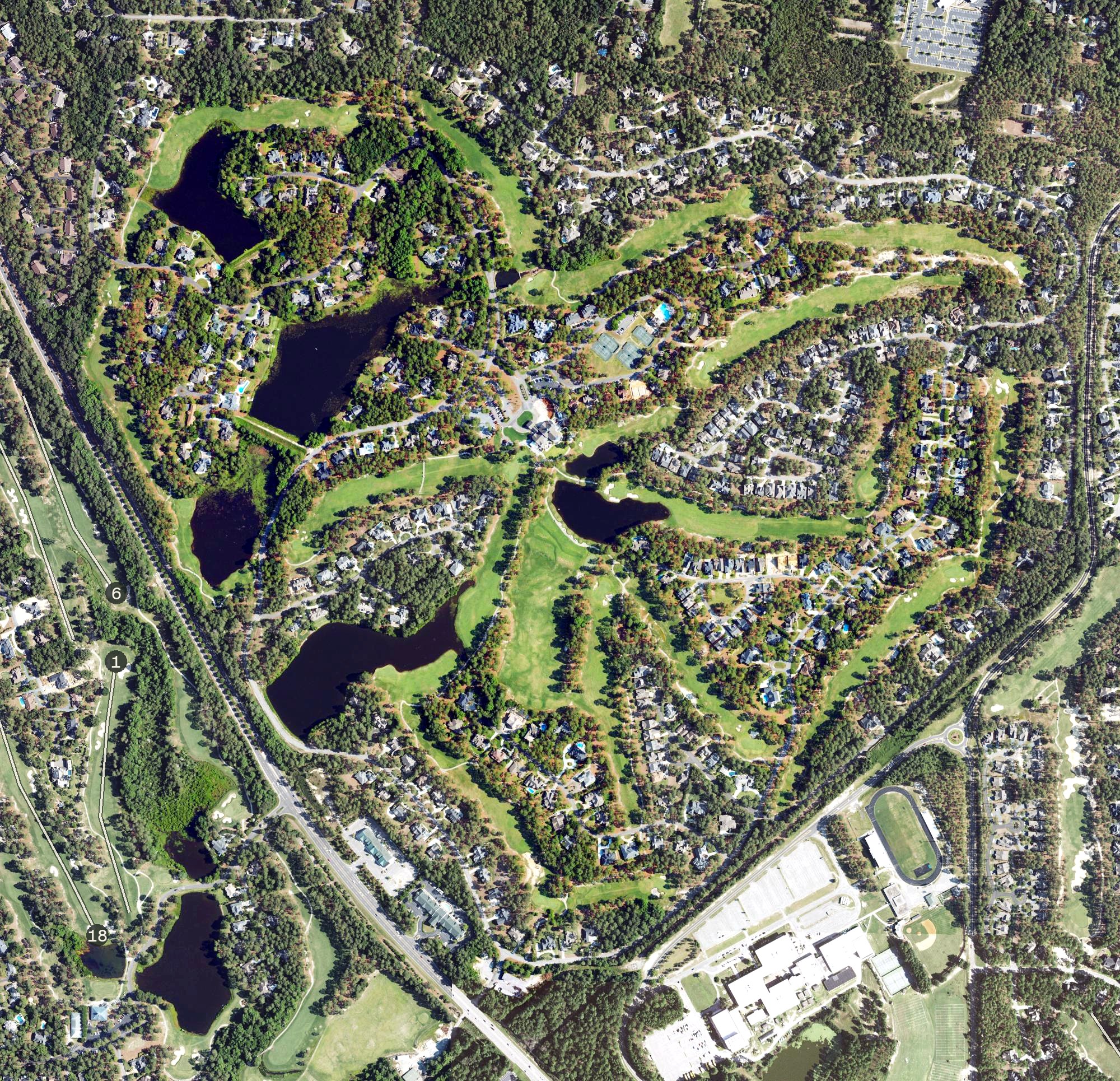 Aerial view of Pinehurst Course No. 9, NC