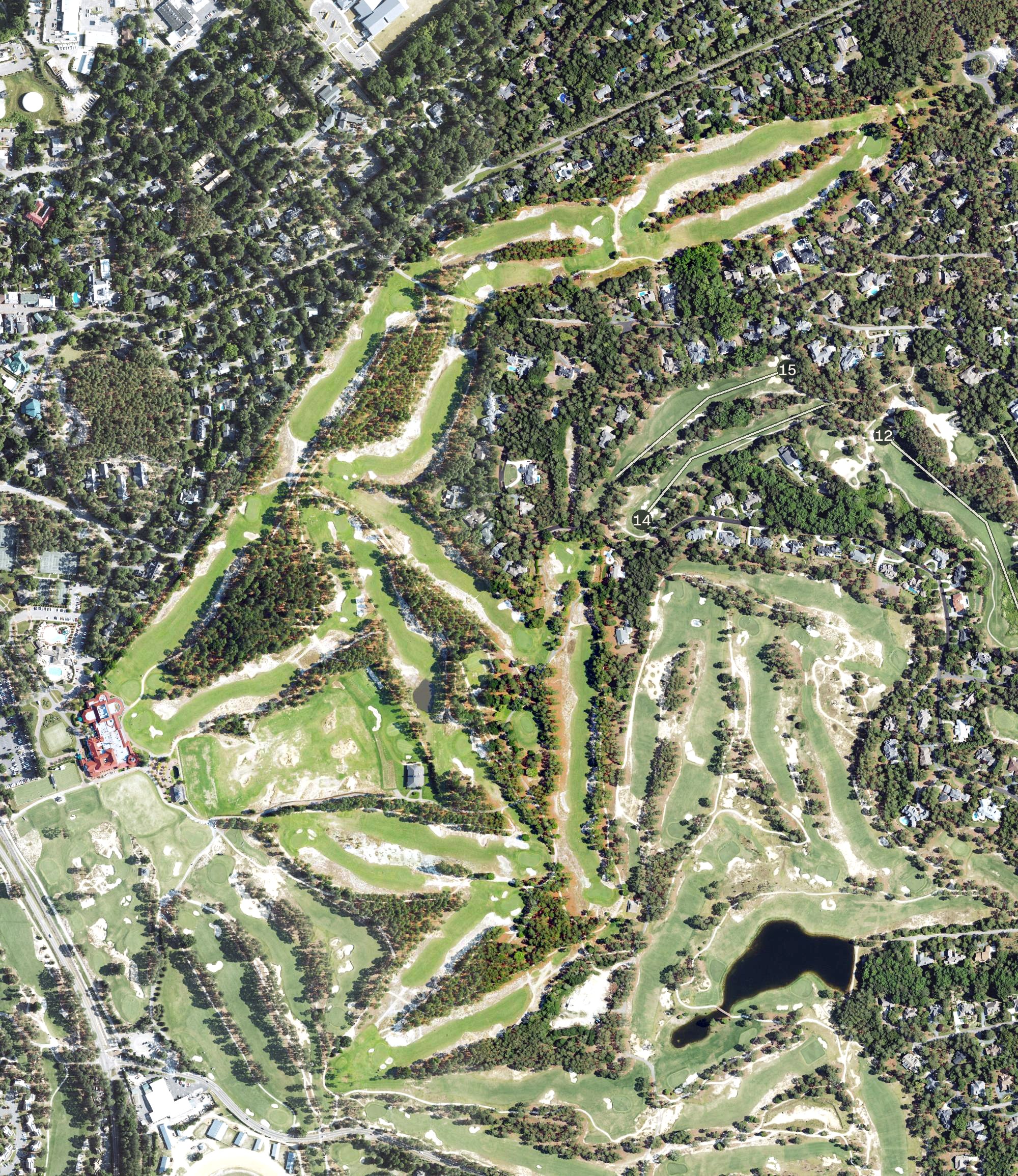 Aerial view of Pinehurst No. 2, NC