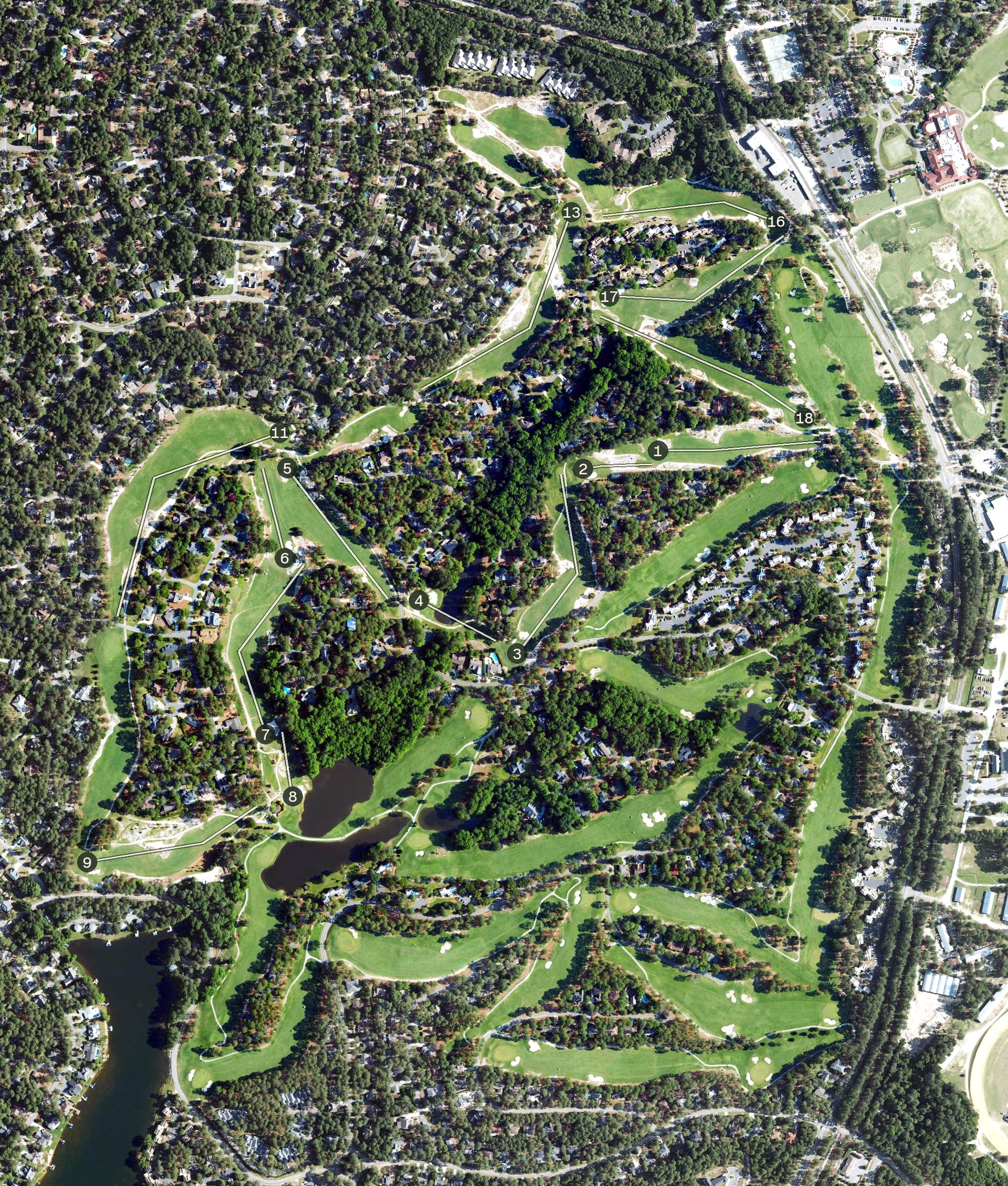 Aerial view of Pinehurst, NC