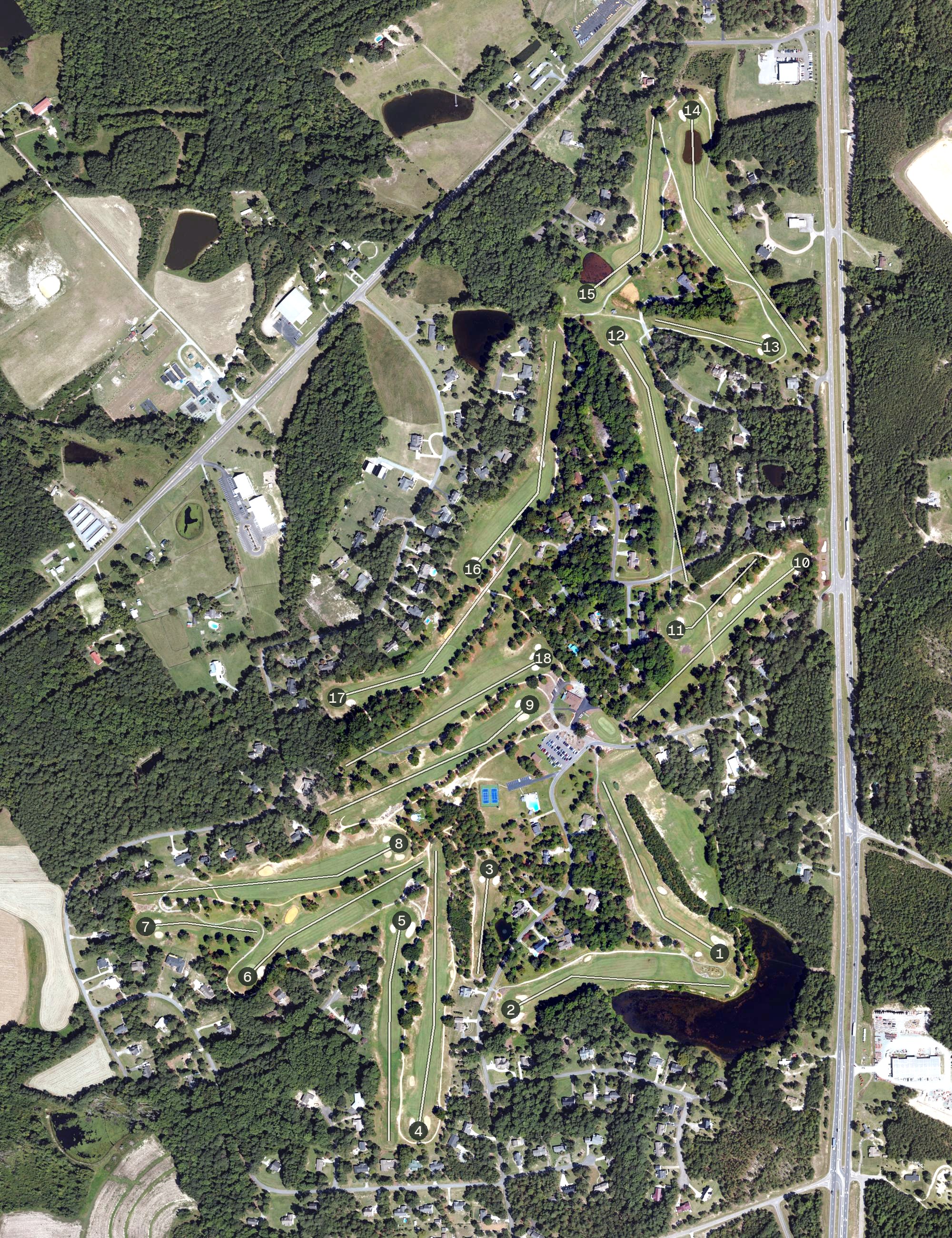 Aerial view of Quail Ridge Golf Club, NC