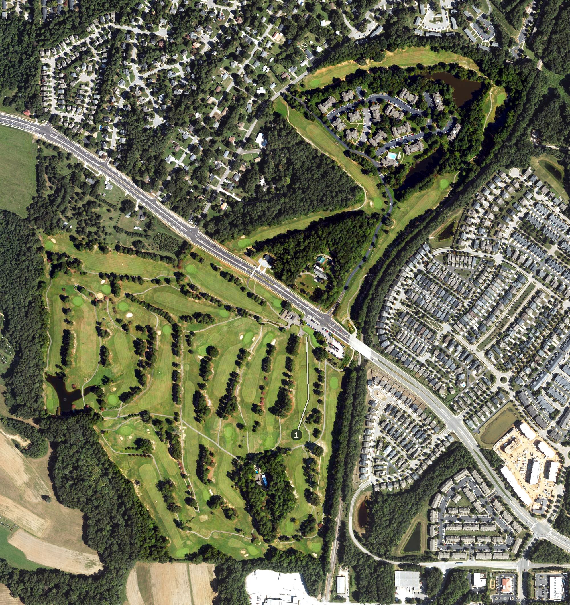 Aerial view of Raleigh Golf Association, NC