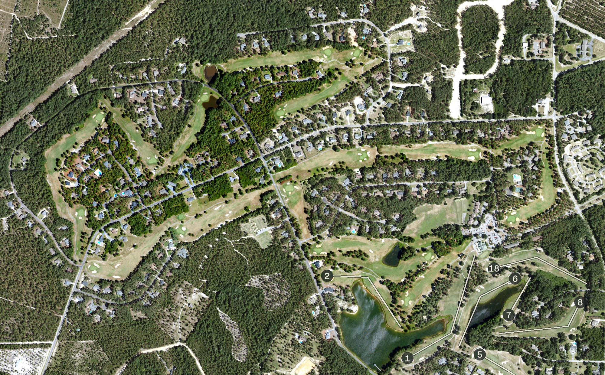 Aerial view of Red Fox, NC