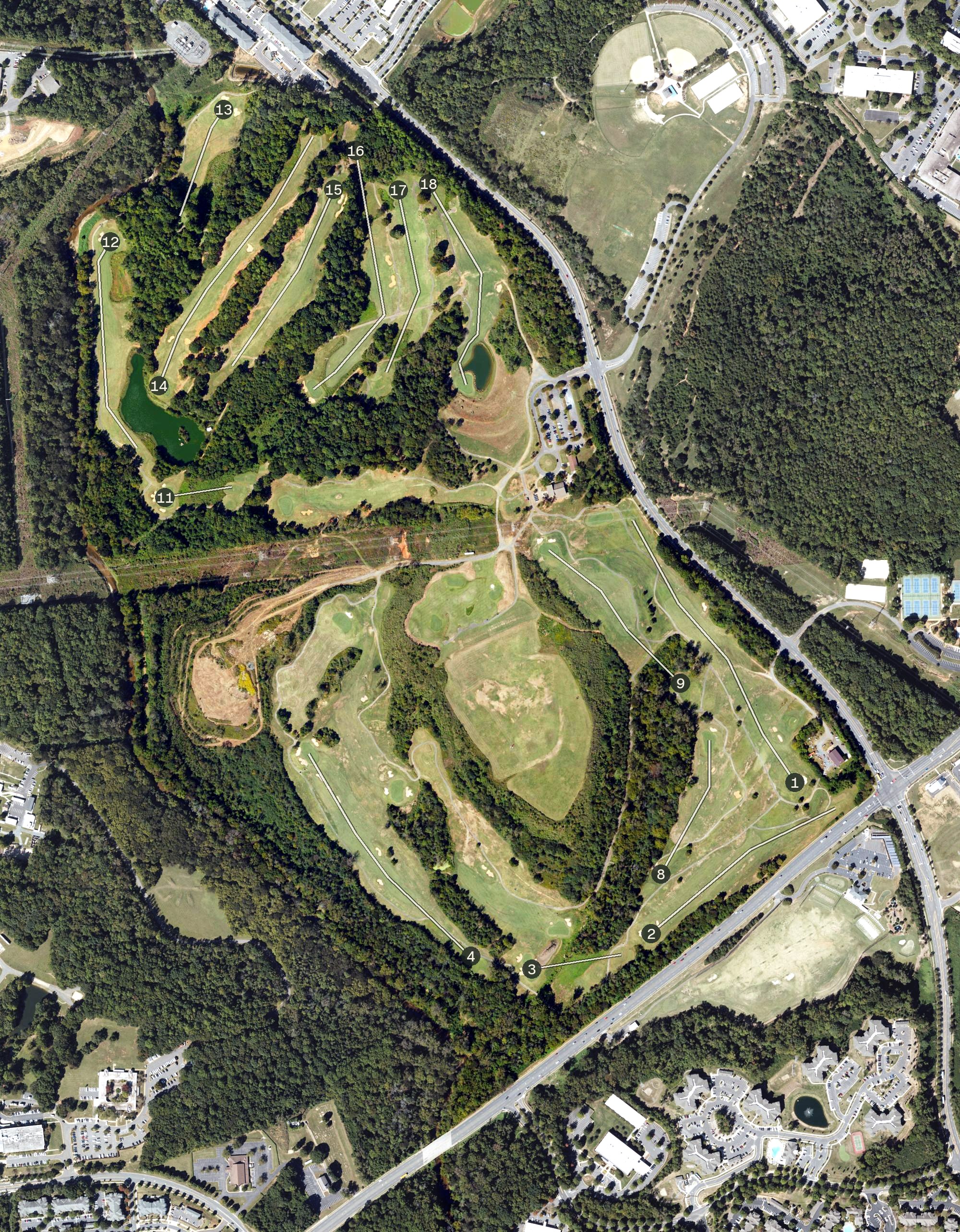 Aerial view of Renaissance Park Golf Course, NC